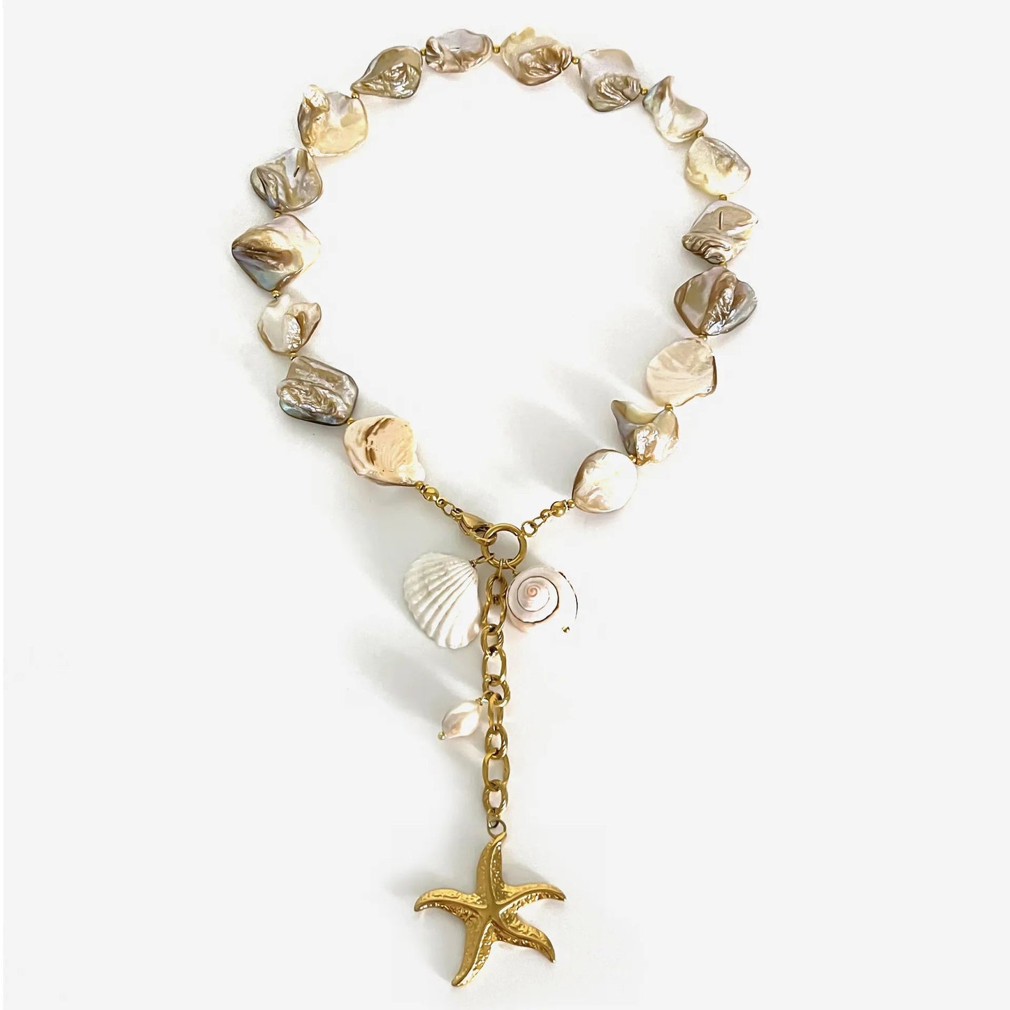 18K Gold - Plated Ocean Theme Necklace with Starfish Pendant - Eco4life Clothing and Accessories
