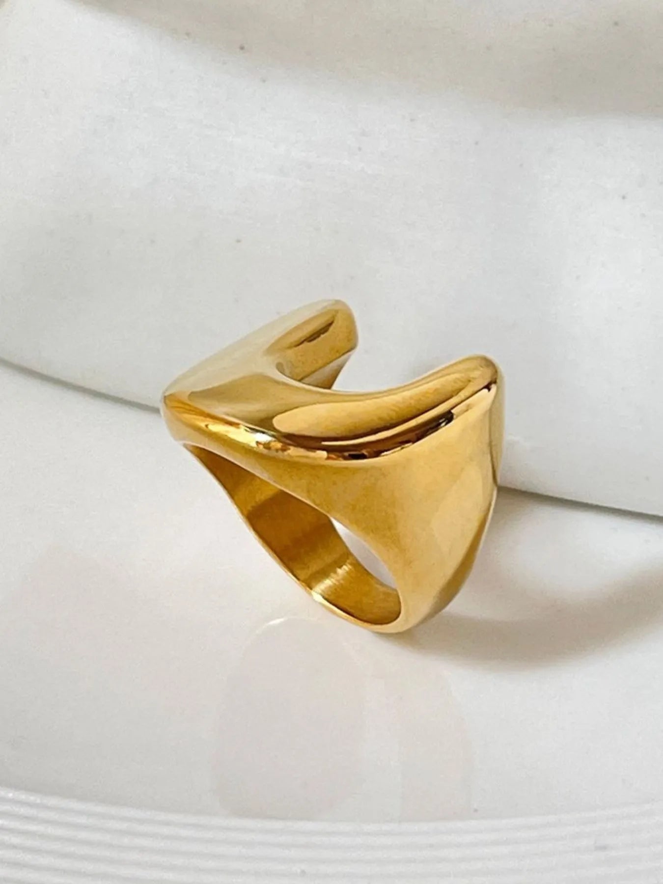 18K Gold - Plated U - Shaped Ring - Eco4life Clothing and Accessories