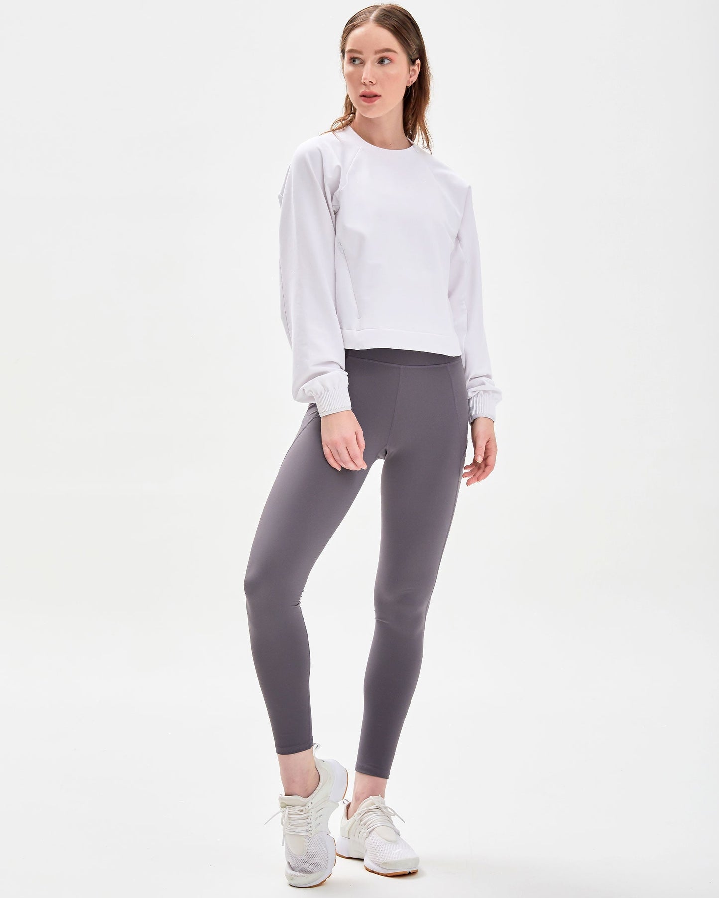 City Zip Crop Crewneck Sweatshirt