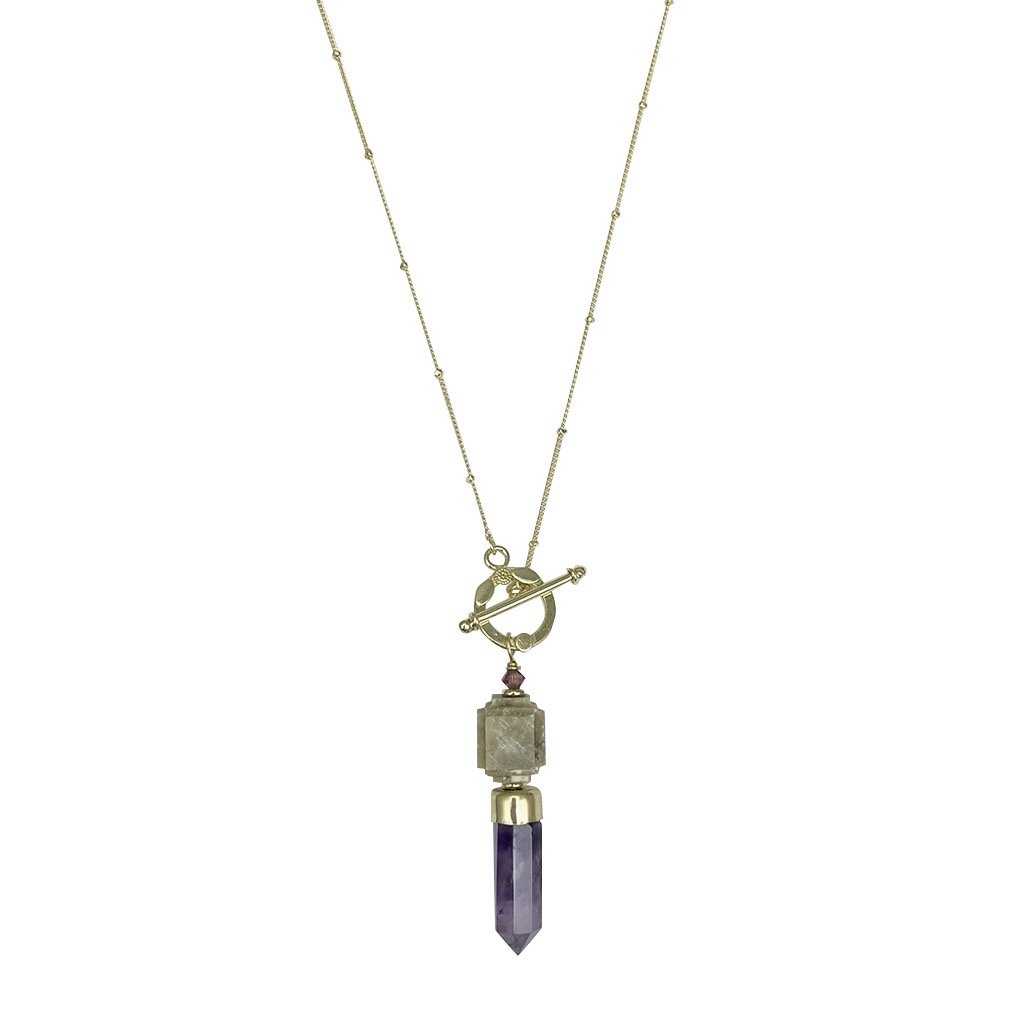 Amethyst Lariat Necklace - Eco4life Clothing and Accessories