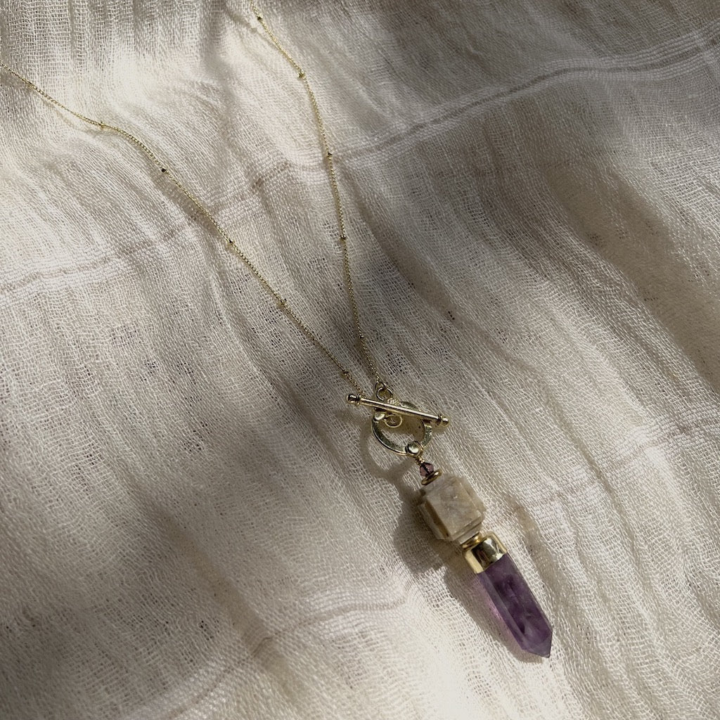 Amethyst Lariat Necklace - Eco4life Clothing and Accessories