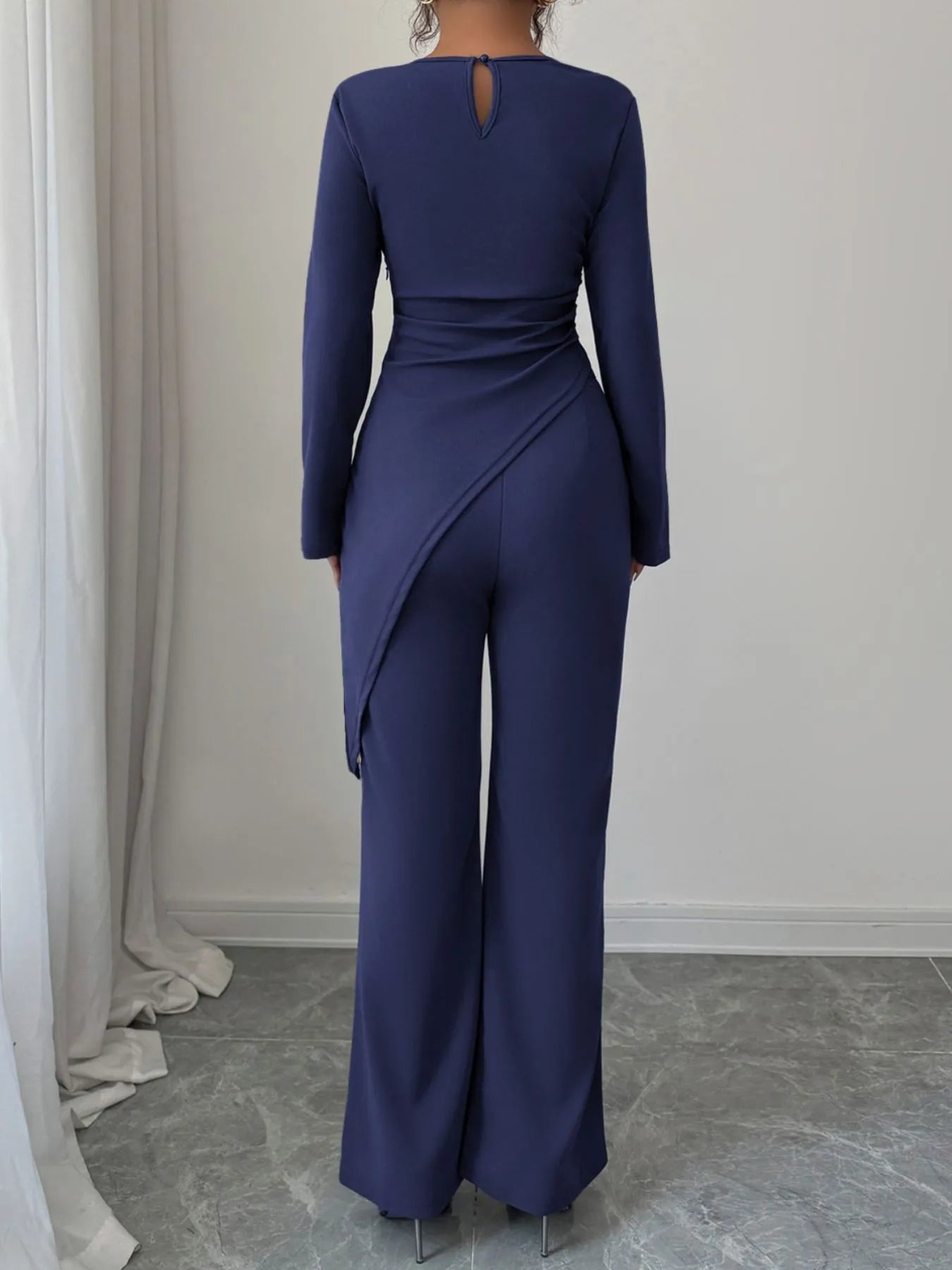 Asymmetric Long Sleeve Top and Pants Set - Eco4life Clothing and Accessories