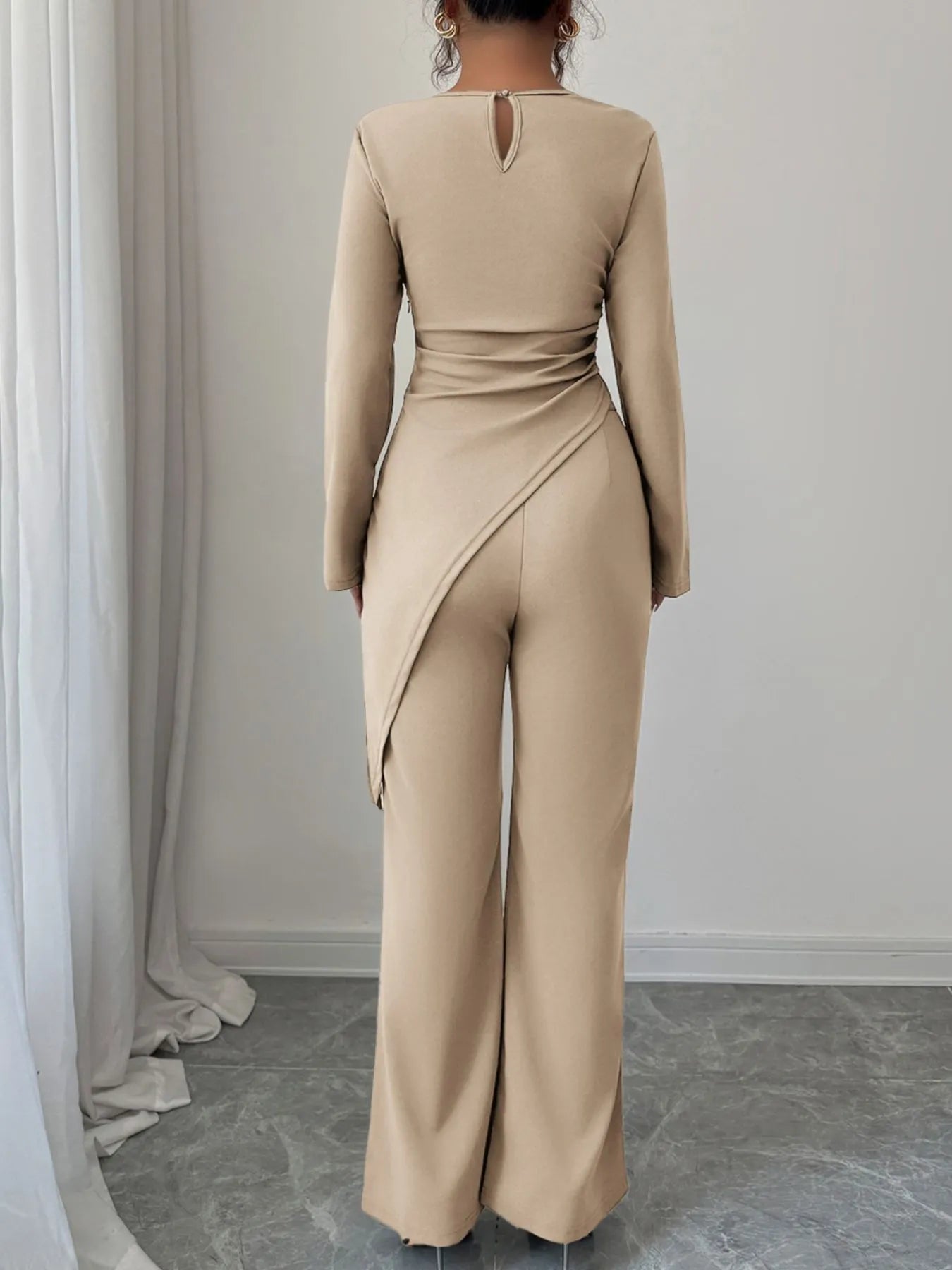 Asymmetric Long Sleeve Top and Pants Set - Eco4life Clothing and Accessories
