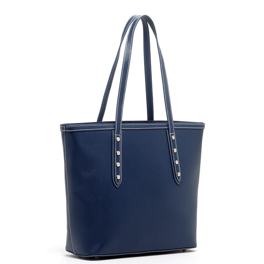 Blue Leather Shoulder Bag - Eco4life Clothing and Accessories