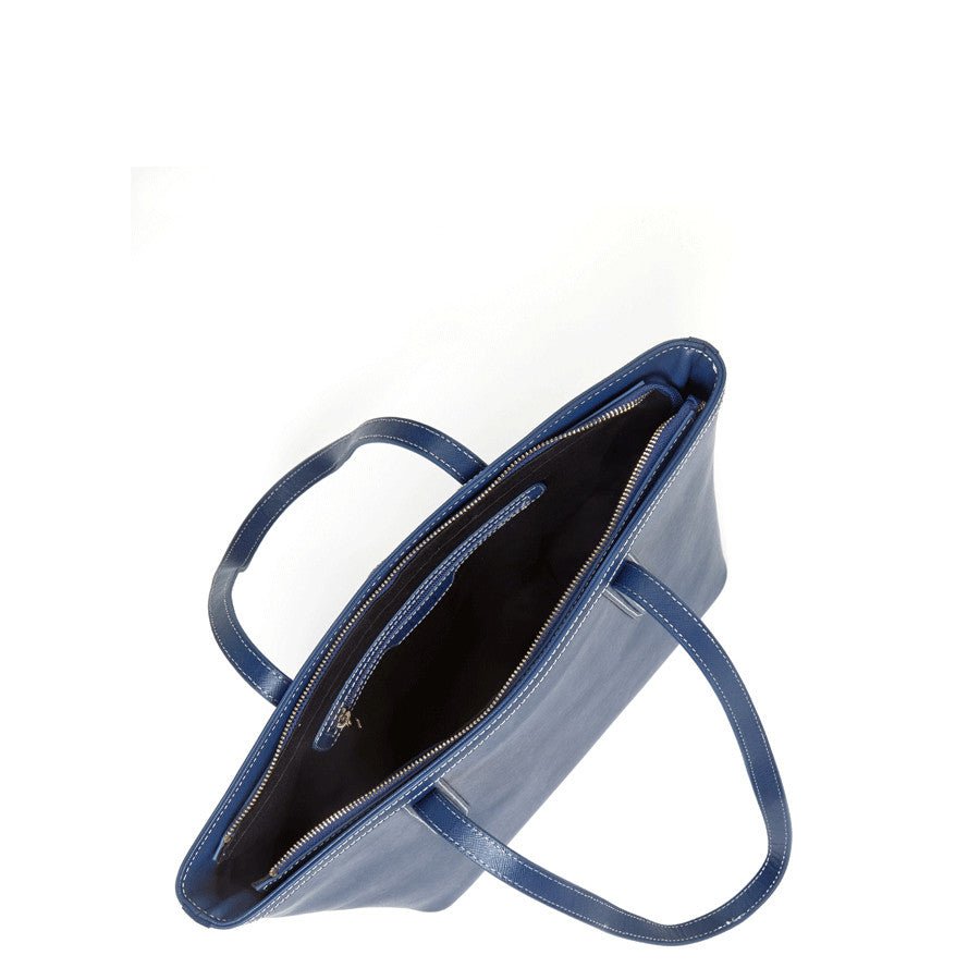 Blue Leather Shoulder Bag - Eco4life Clothing and Accessories