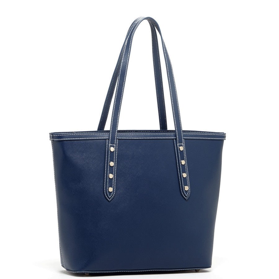 Blue Leather Shoulder Bag - Eco4life Clothing and Accessories