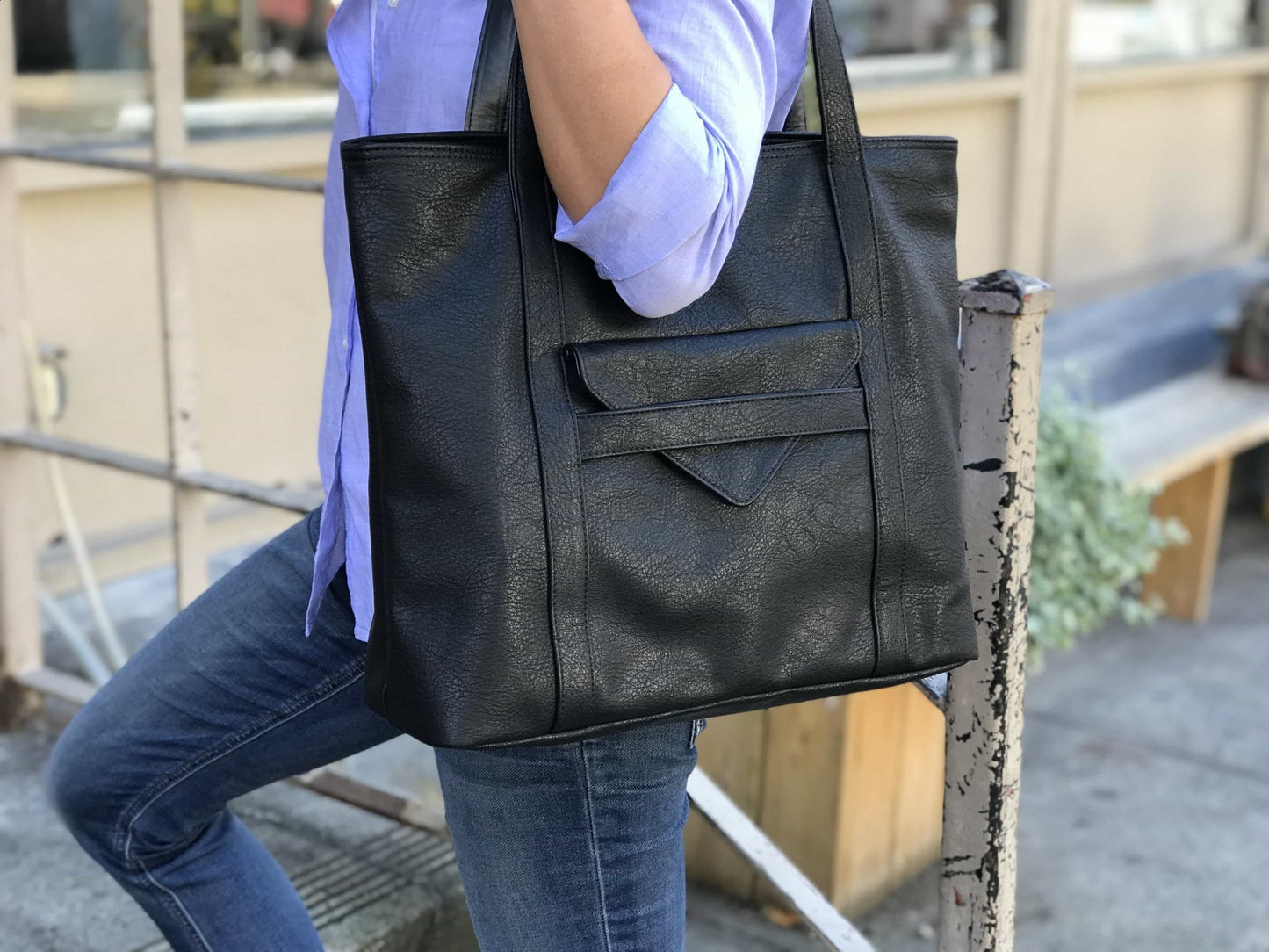 Borough Vegan Leather Tote - Eco4life Clothing and Accessories