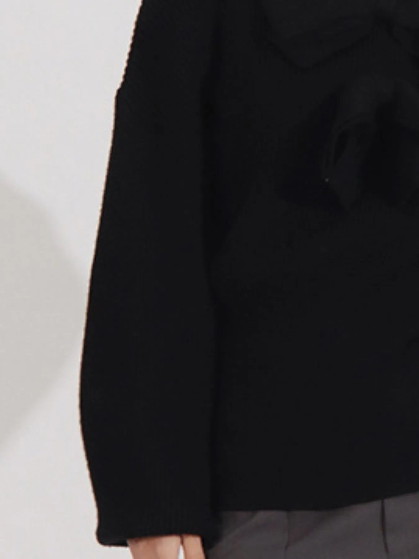 Bow Front Turtleneck Long Sleeve Sweater - Eco4life Clothing and Accessories