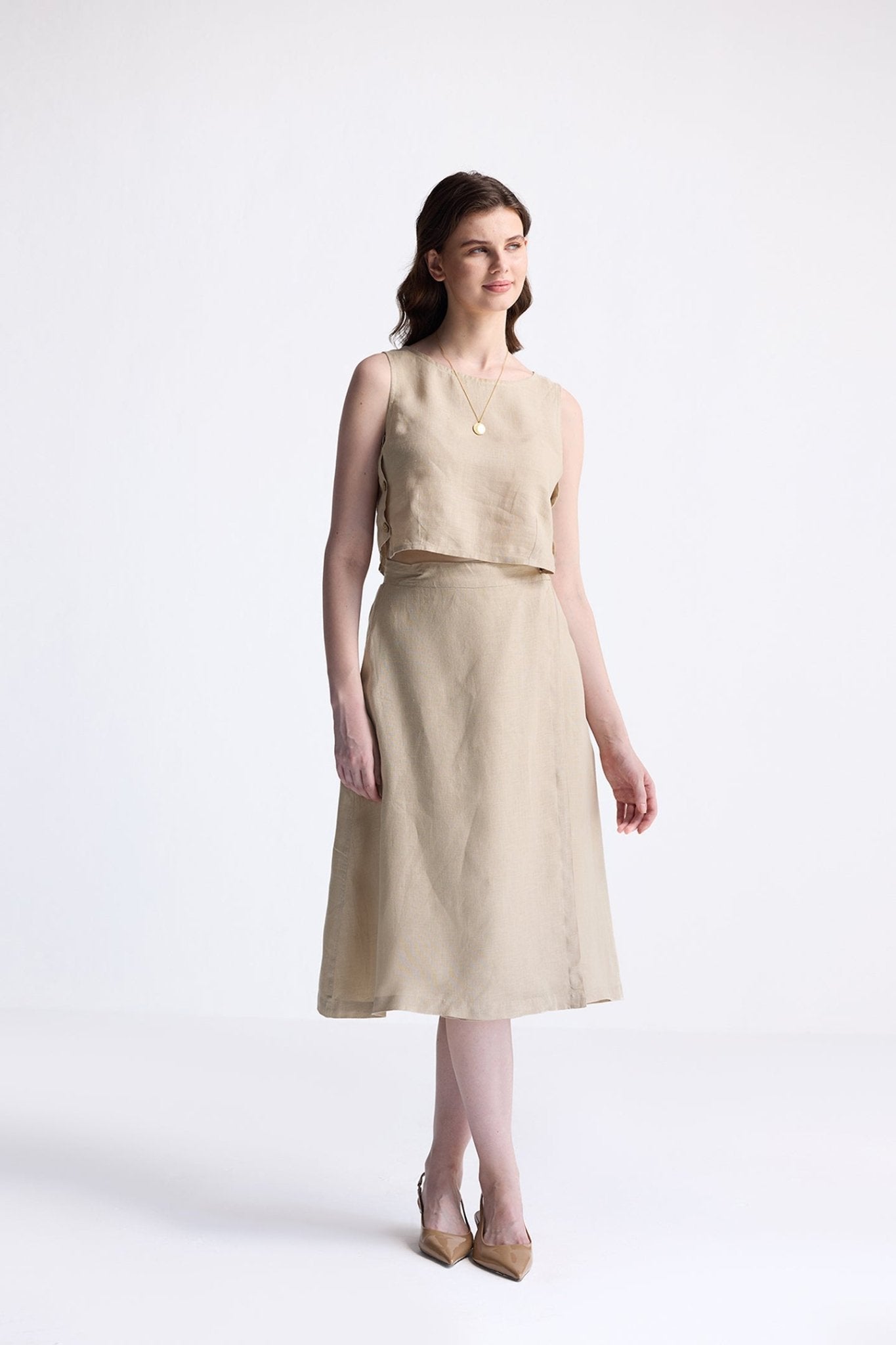 Breezy Summer Set in Neutral Beige - Eco4life Clothing and Accessories