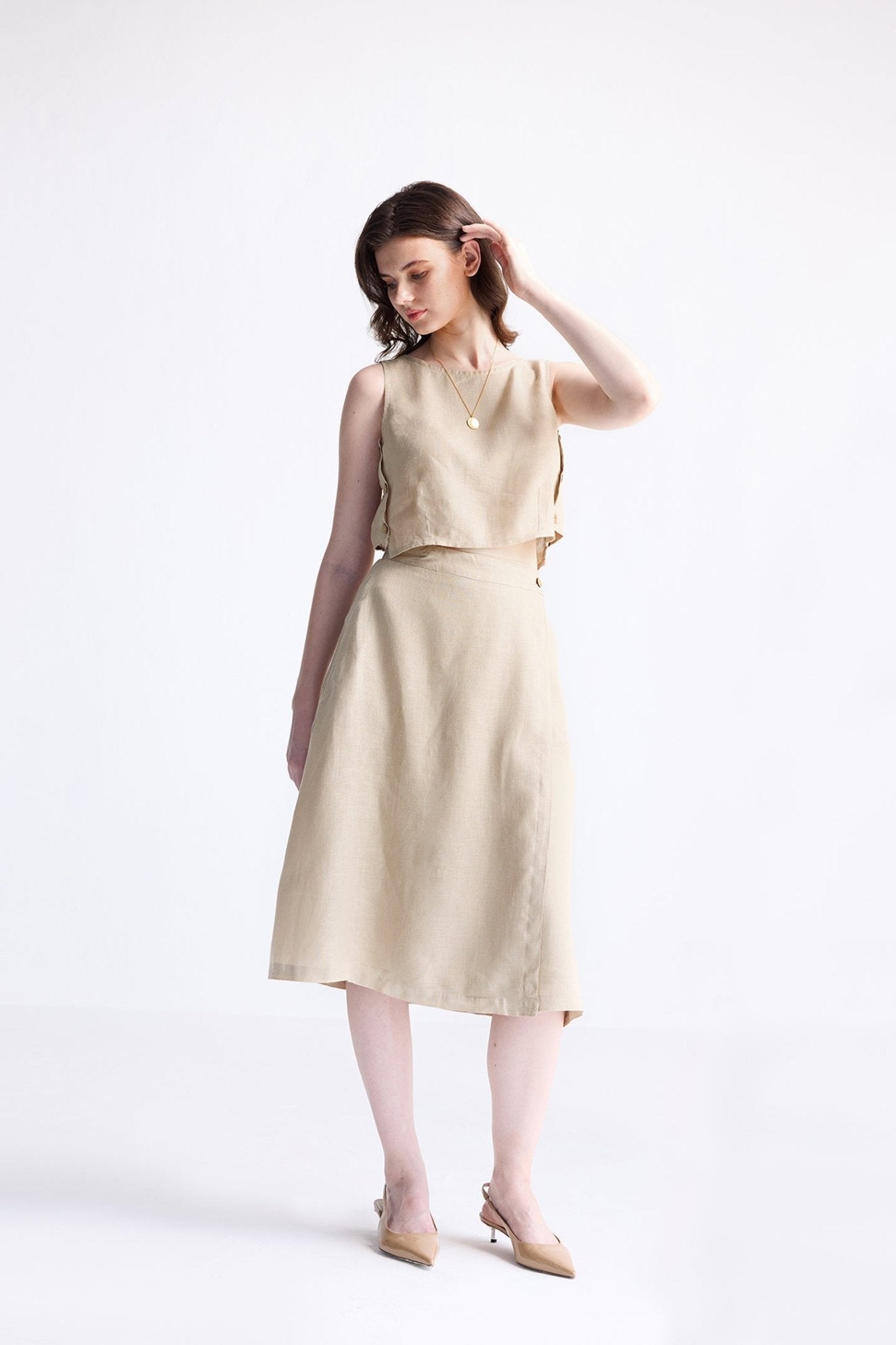 Breezy Summer Set in Neutral Beige - Eco4life Clothing and Accessories