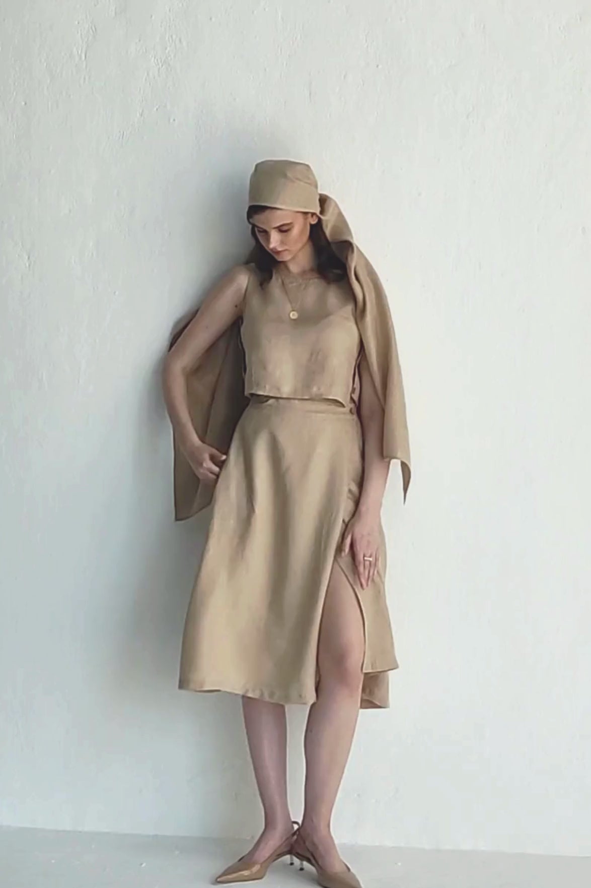 Breezy Summer Set in Neutral Beige - Eco4life Clothing and Accessories