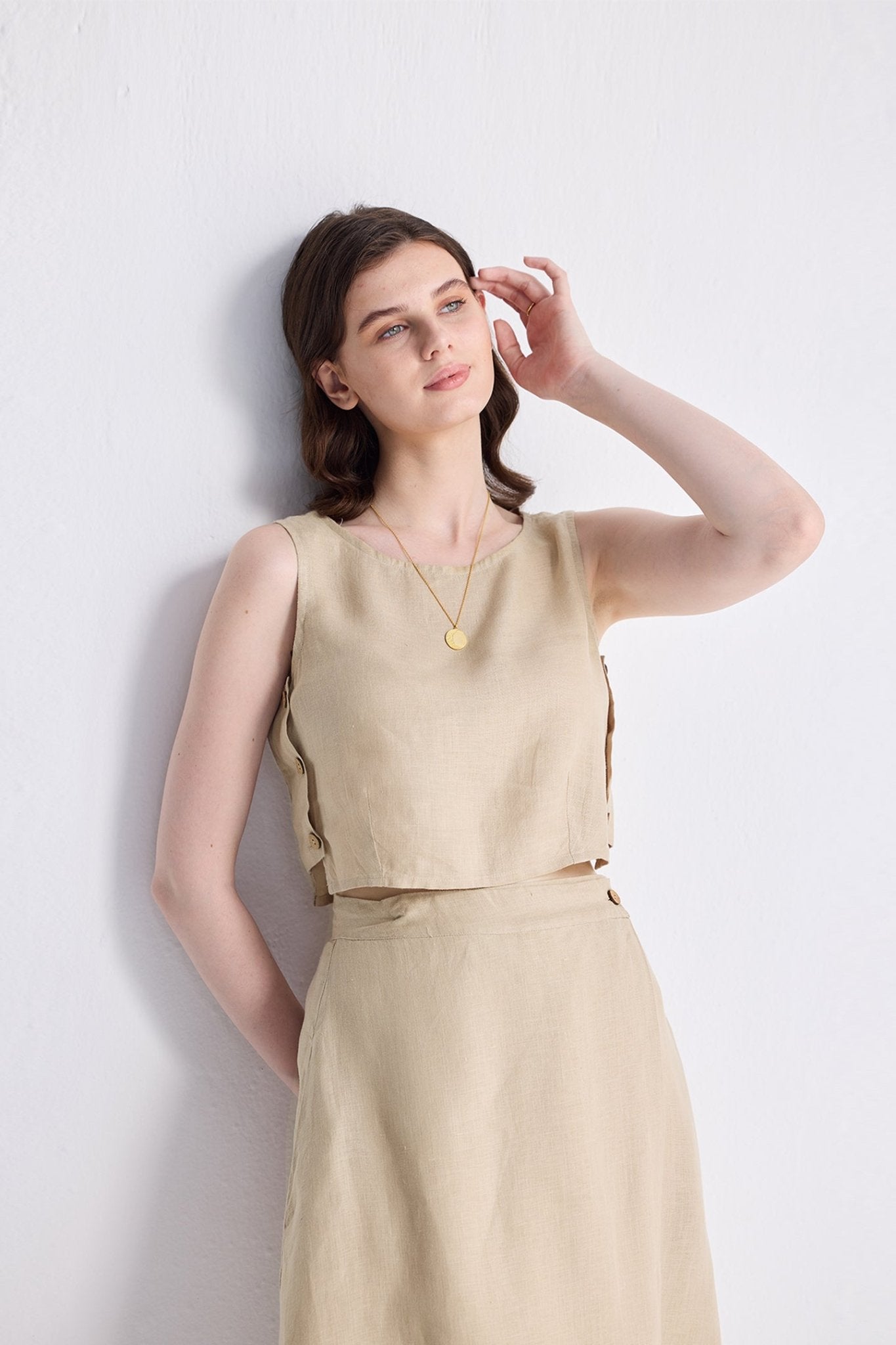 Breezy Summer Set in Neutral Beige - Eco4life Clothing and Accessories