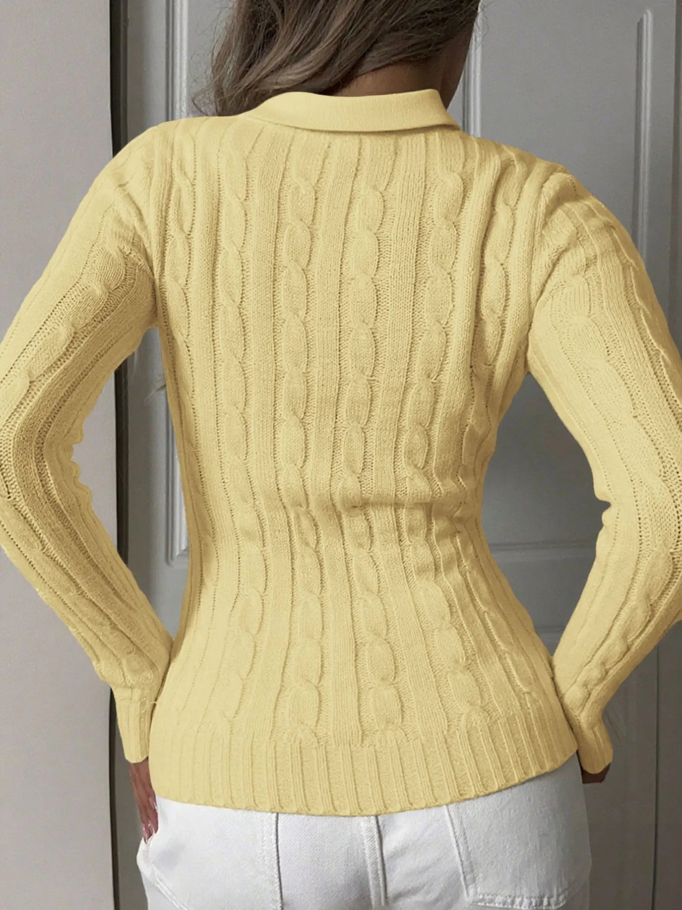 Cable Knit Long Sleeve Sweater - Eco4life Clothing and Accessories