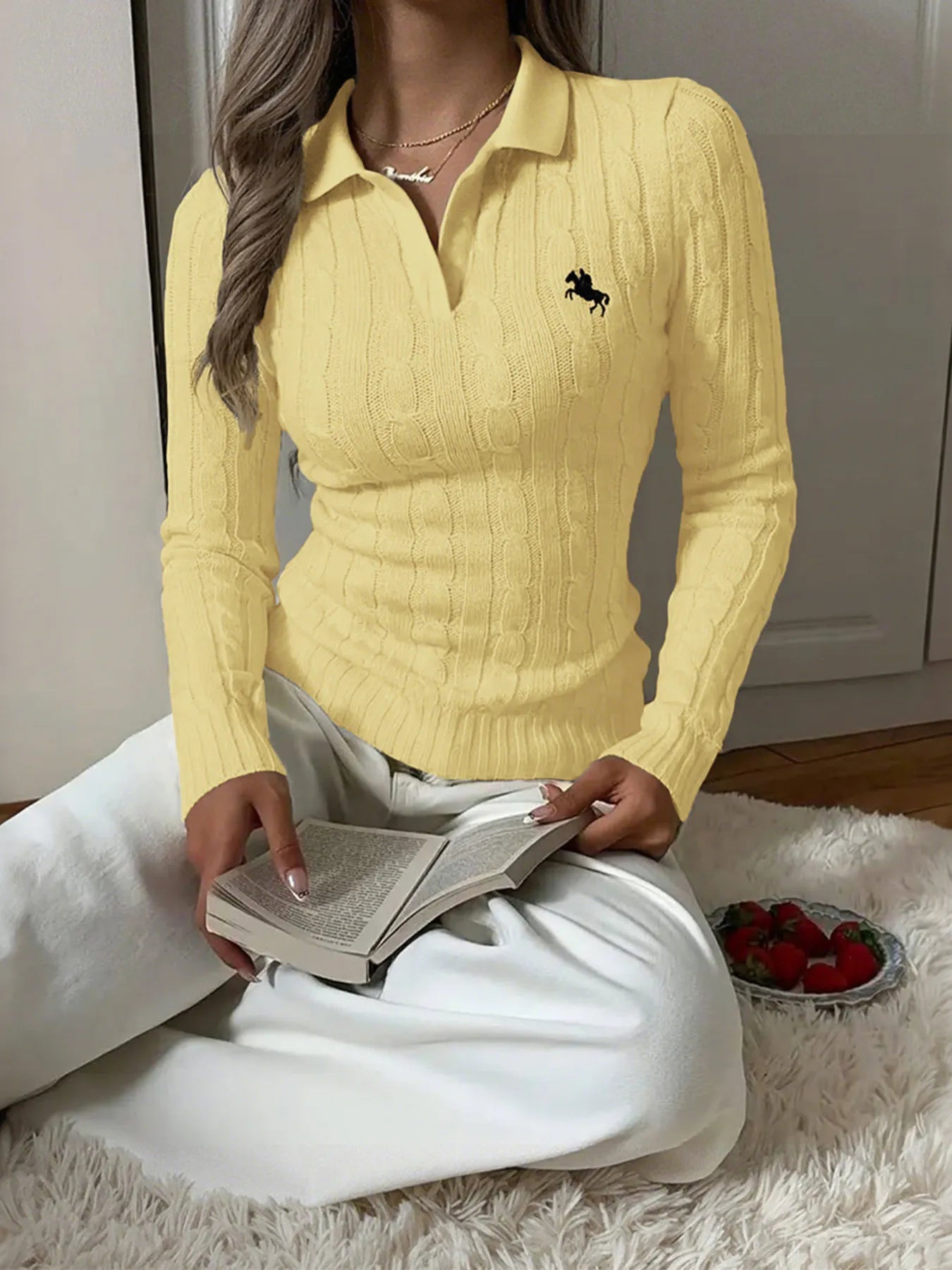 Cable Knit Long Sleeve Sweater - Eco4life Clothing and Accessories
