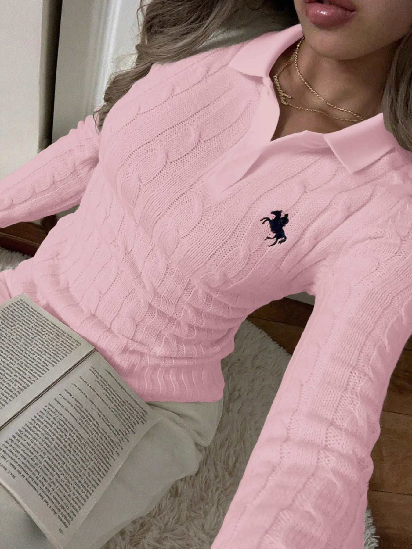 Cable Knit Long Sleeve Sweater - Eco4life Clothing and Accessories
