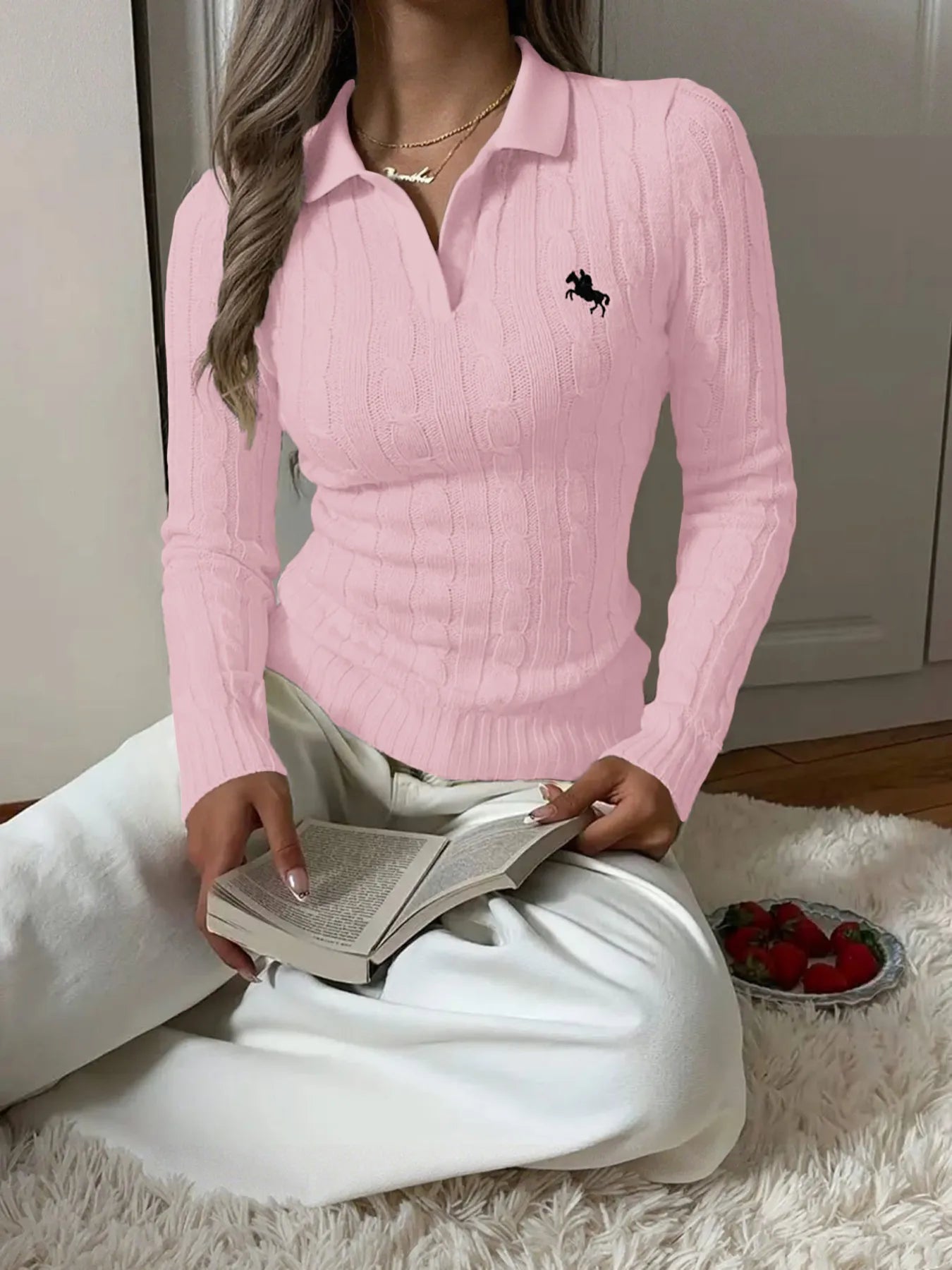 Cable Knit Long Sleeve Sweater - Eco4life Clothing and Accessories