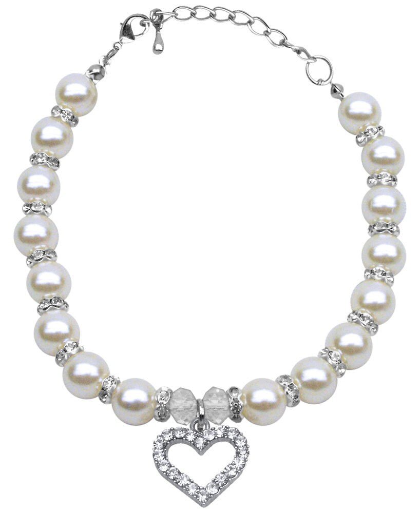 Christmas Heart & Pearl Dog, Cat and Pet Necklaces - Eco4life Clothing and Accessories