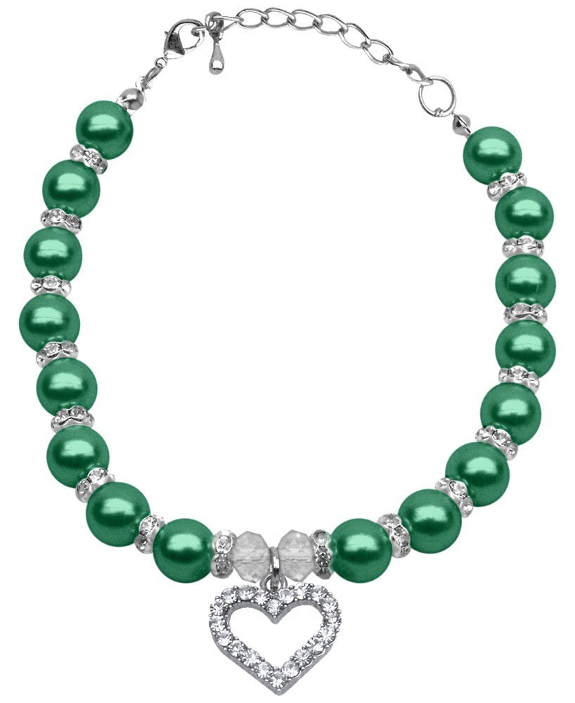 Christmas Heart & Pearl Dog, Cat and Pet Necklaces - Eco4life Clothing and Accessories