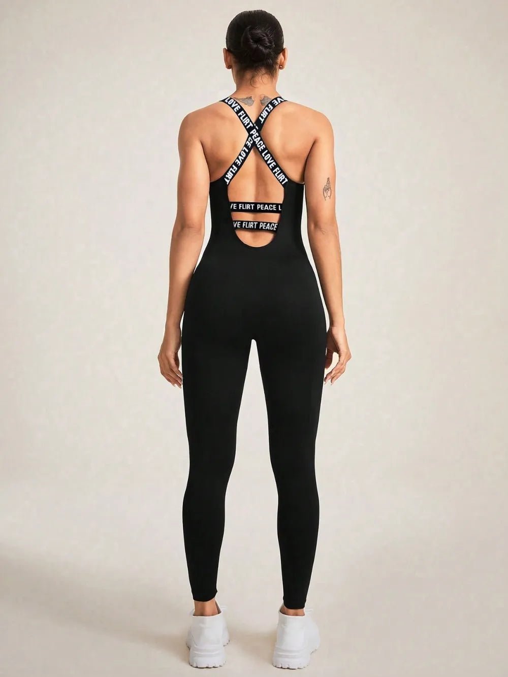Crisscross Back Sleeveless Active Jumpsuit - Eco4life Clothing and Accessories