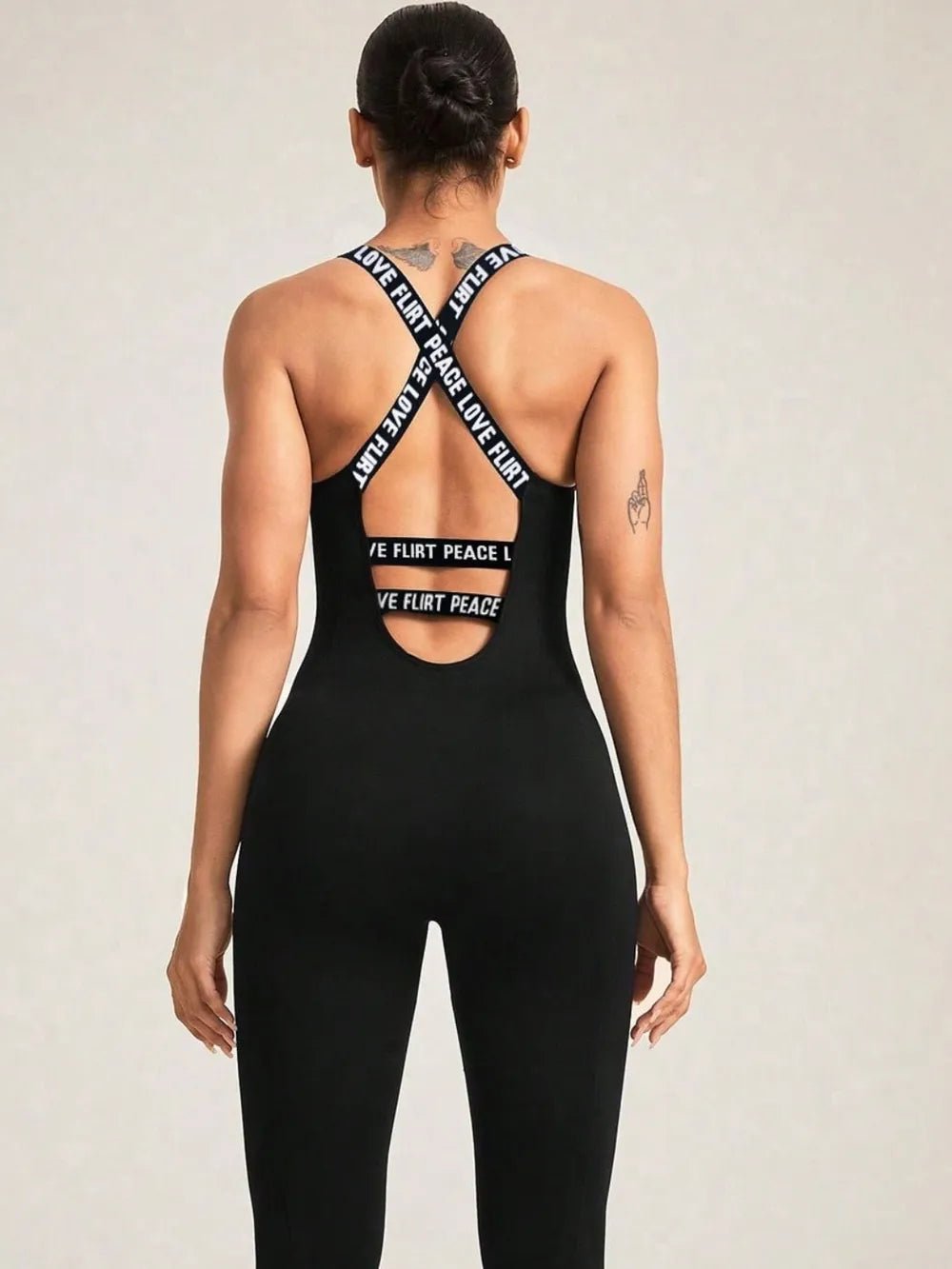 Crisscross Back Sleeveless Active Jumpsuit - Eco4life Clothing and Accessories