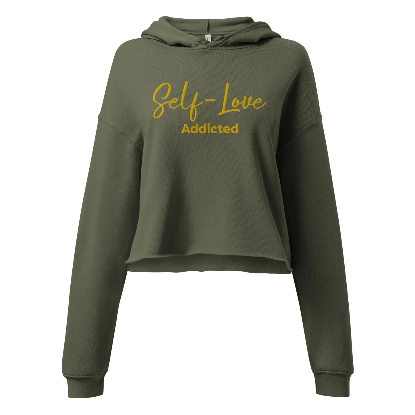 Crop Hoodie - Self Love Addicted with EMBROIDERY - Eco4life Clothing and Accessories