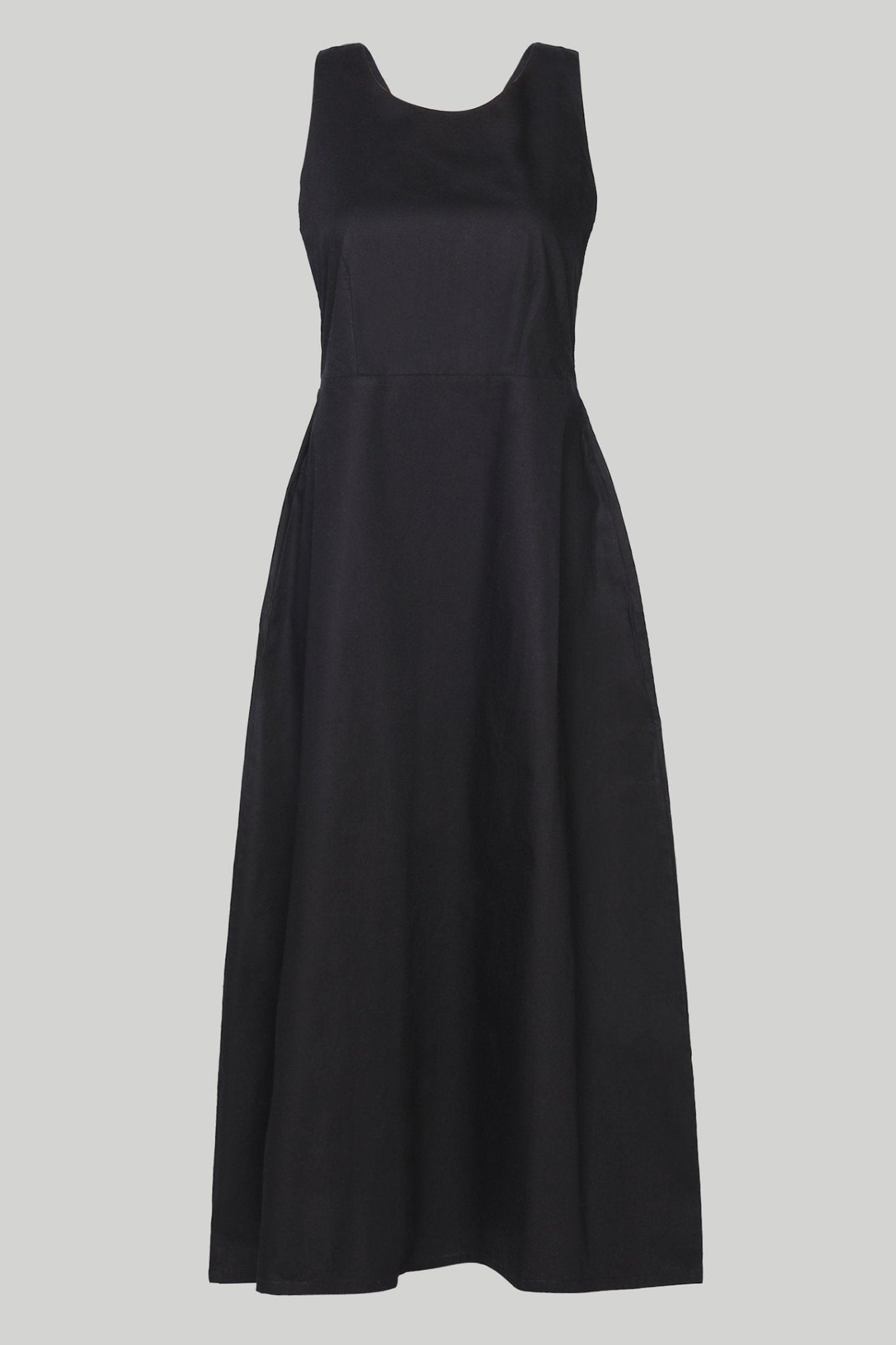 Cross - back Midi Dress in Black - Eco4life Clothing and Accessories