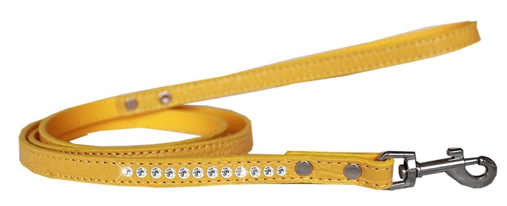 Dog, Puppy & Pet Designer Croc Leash, "One Row Clear Crystal" - Eco4life Clothing and Accessories