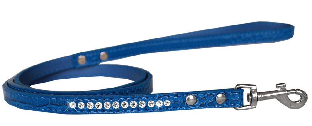 Dog, Puppy & Pet Designer Croc Leash, "One Row Clear Crystal" - Eco4life Clothing and Accessories