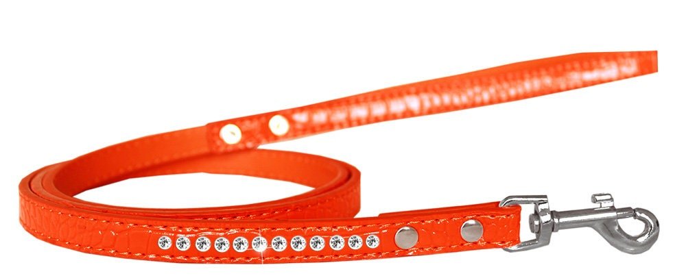 Dog, Puppy & Pet Designer Croc Leash, "One Row Clear Crystal" - Eco4life Clothing and Accessories