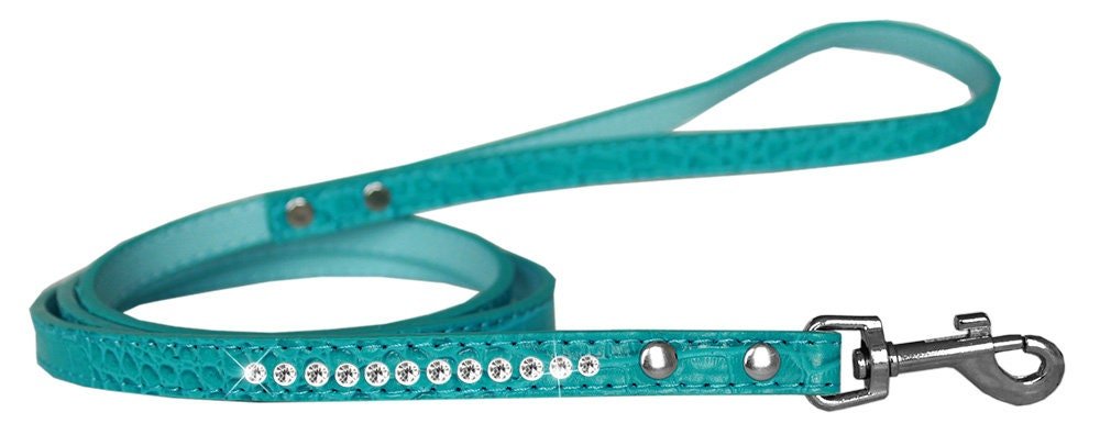 Dog, Puppy & Pet Designer Croc Leash, "One Row Clear Crystal" - Eco4life Clothing and Accessories