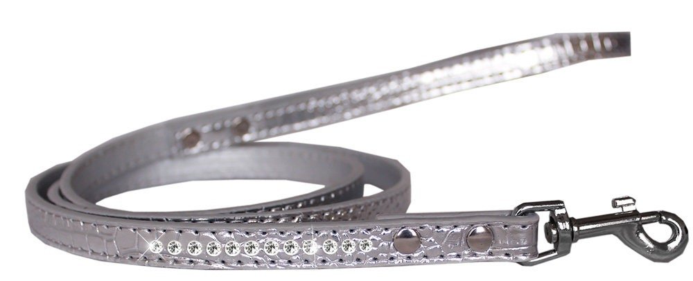 Dog, Puppy & Pet Designer Croc Leash, "One Row Clear Crystal" - Eco4life Clothing and Accessories