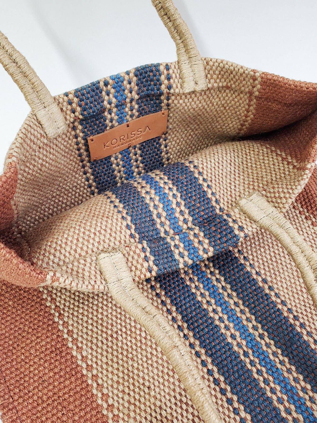 Dora Jute Tote Bag - Multi Light Brown - Eco4life Clothing and Accessories