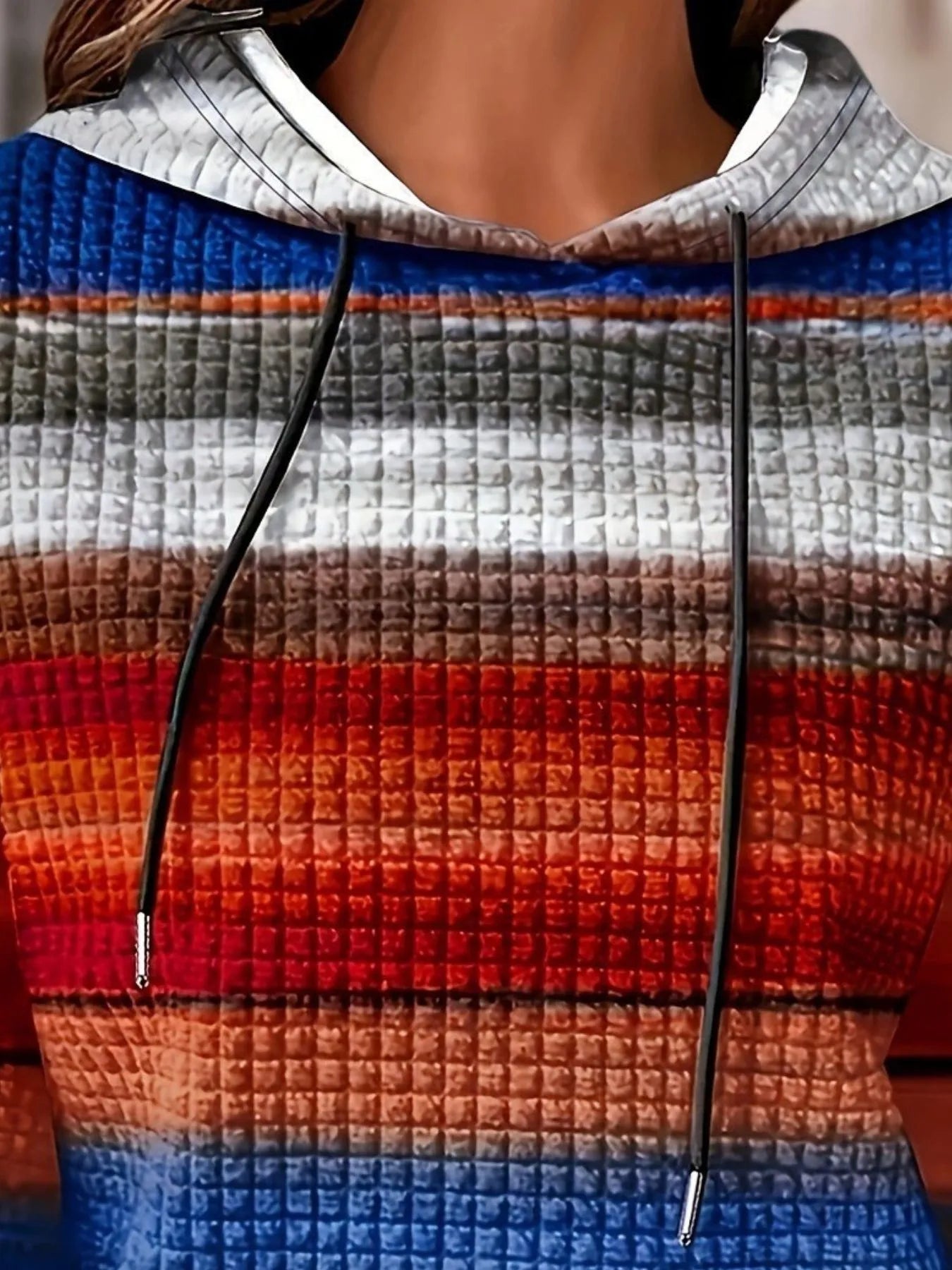 Drawstring Striped Kangaroo Pocket Hoodie - Eco4life Clothing and Accessories