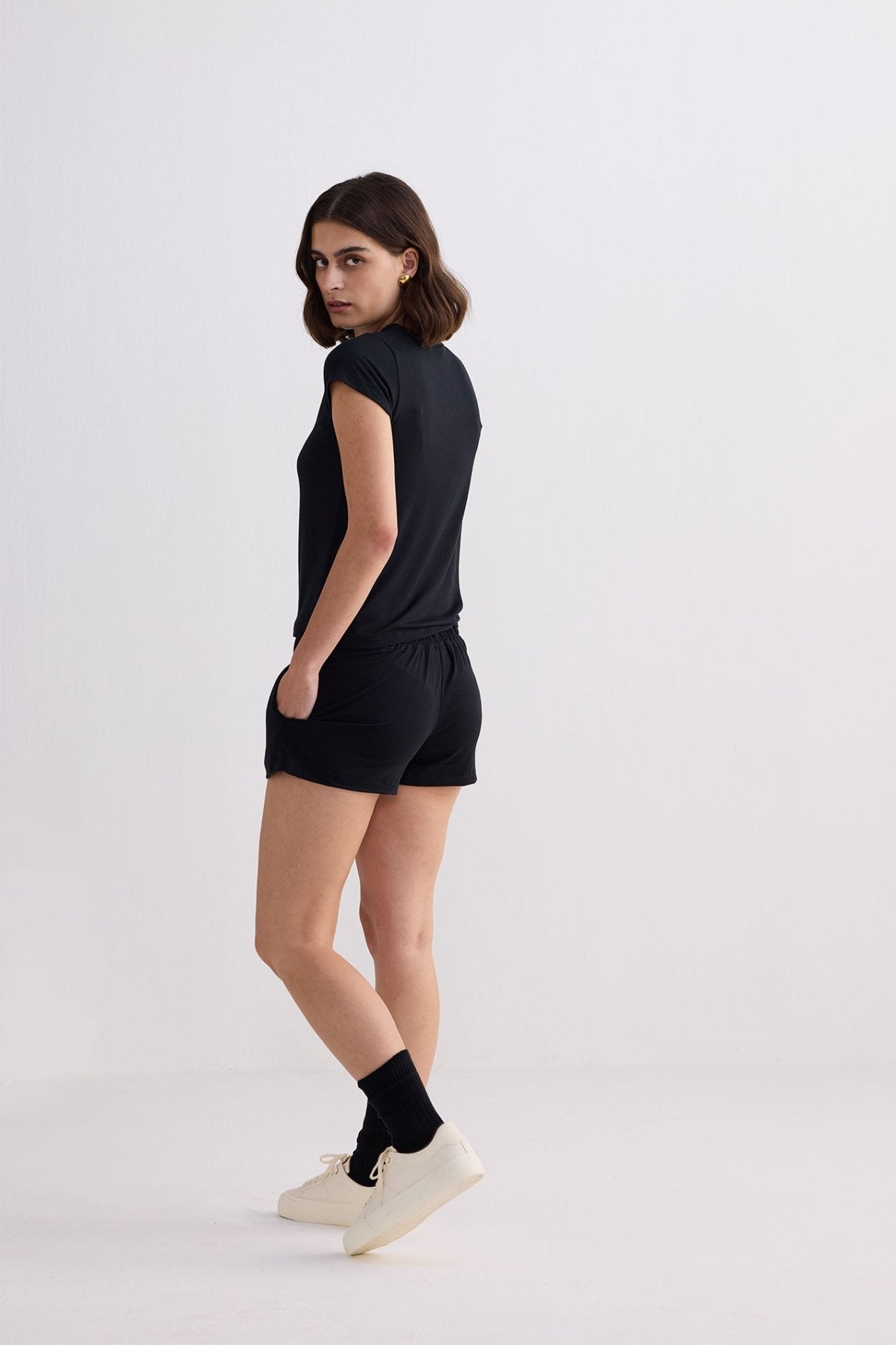 Essential Knit Shorts in Black - Eco4life Clothing and Accessories