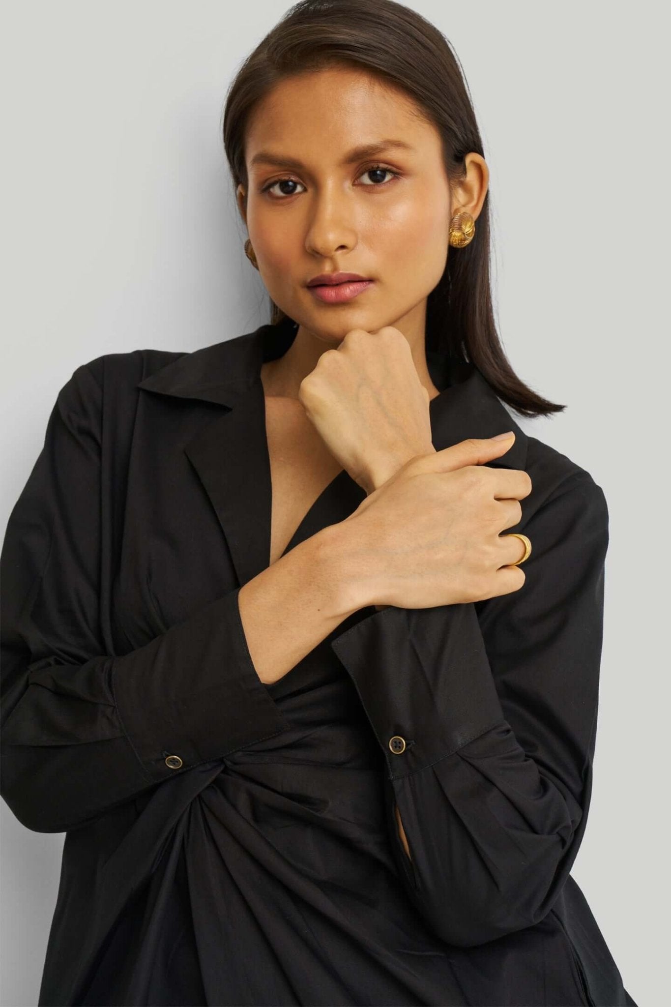 Front Twist Dress in Black - Eco4life Clothing and Accessories