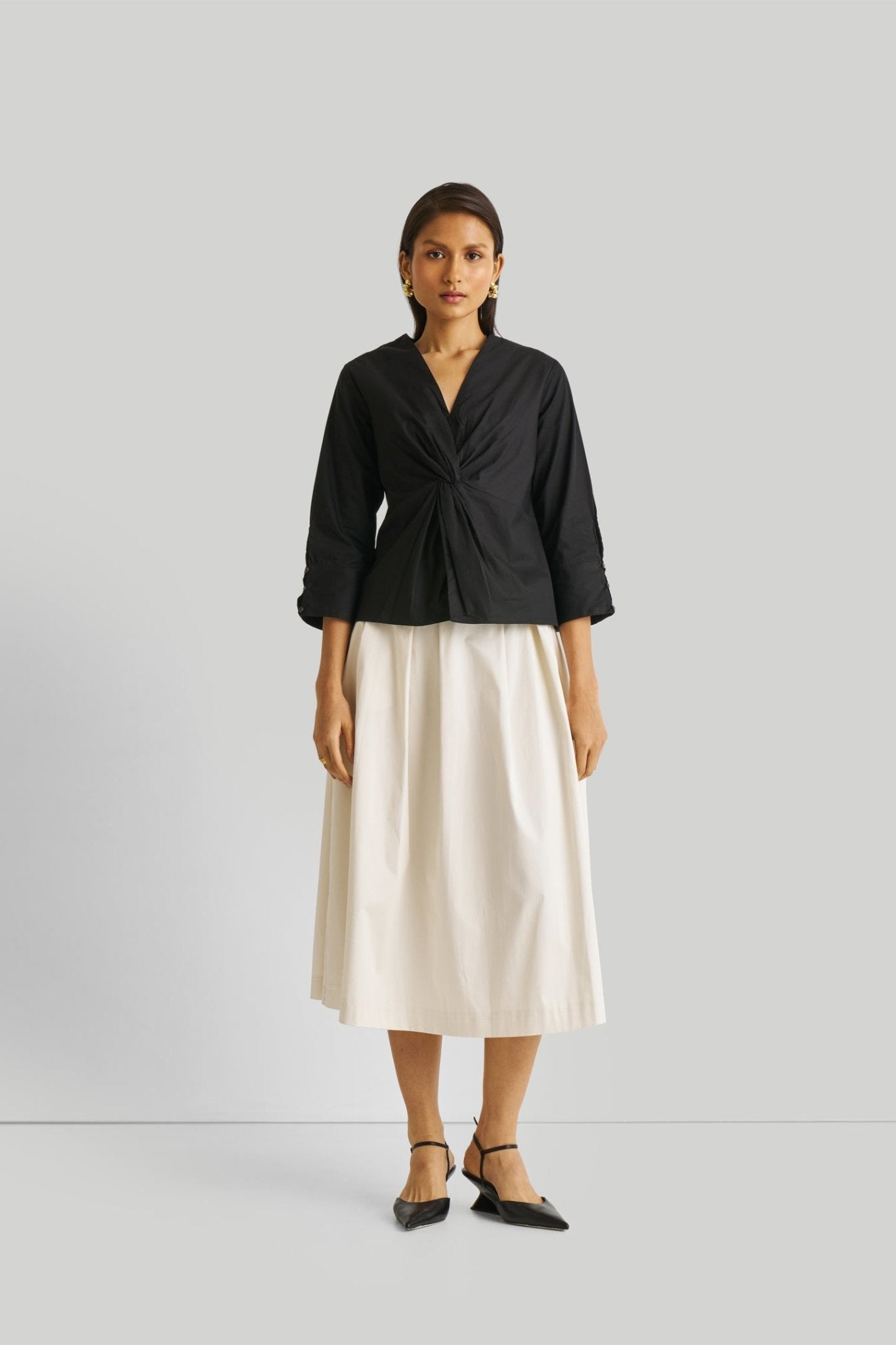 Front Twist Top in Black - Eco4life Clothing and Accessories
