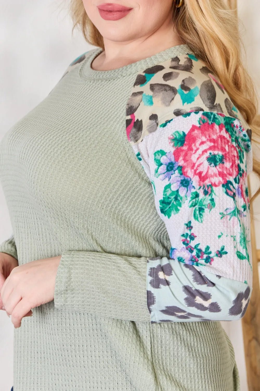 Hailey & Co Full Size Printed Round Neck Blouse - Eco4life Clothing and Accessories