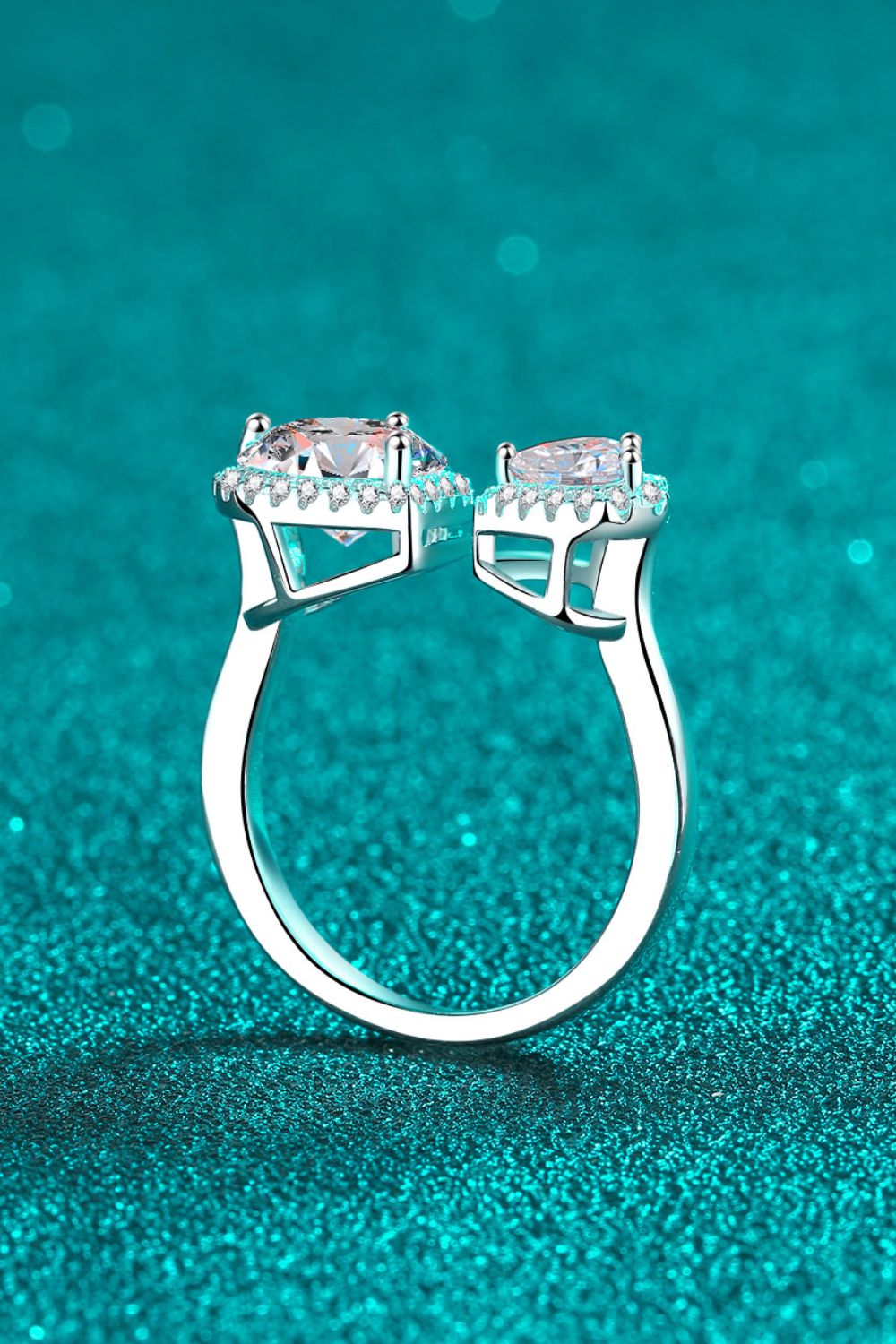 Heart - Shape Moissanite Open Ring - Eco4life Clothing and Accessories