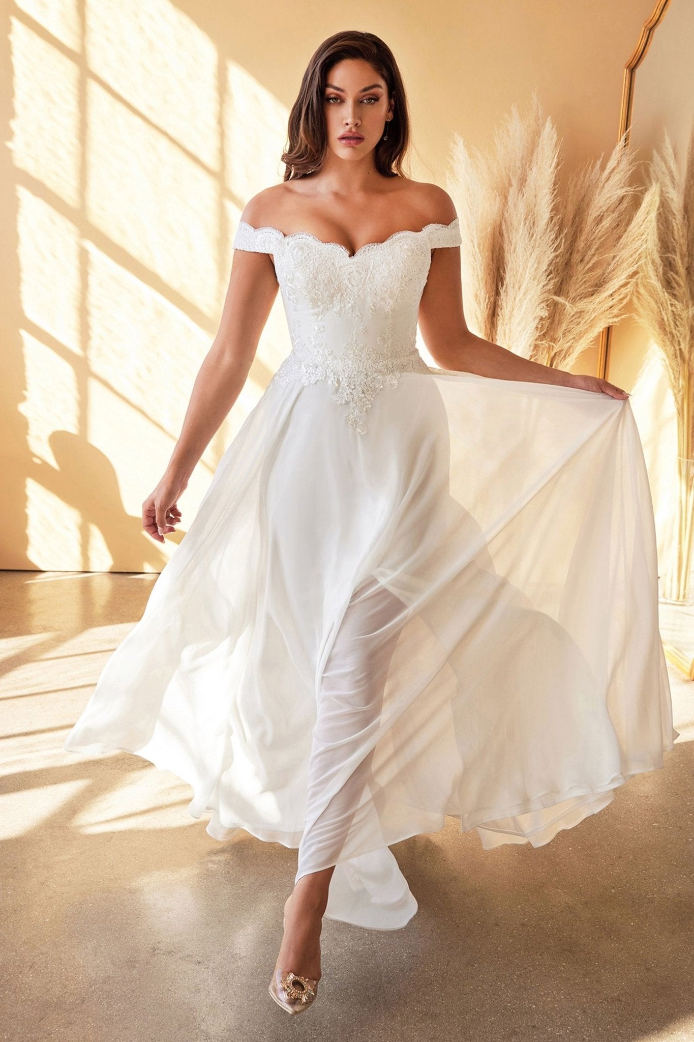 Lacelet Off The Shoulder Bridal Gown - Eco4life Clothing and Accessories