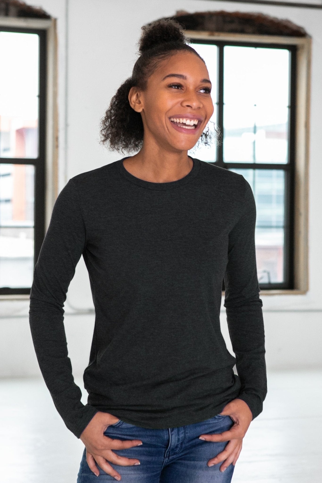 Ladies Eco - Triblend Long Sleeve Tee - Eco4life Clothing and Accessories