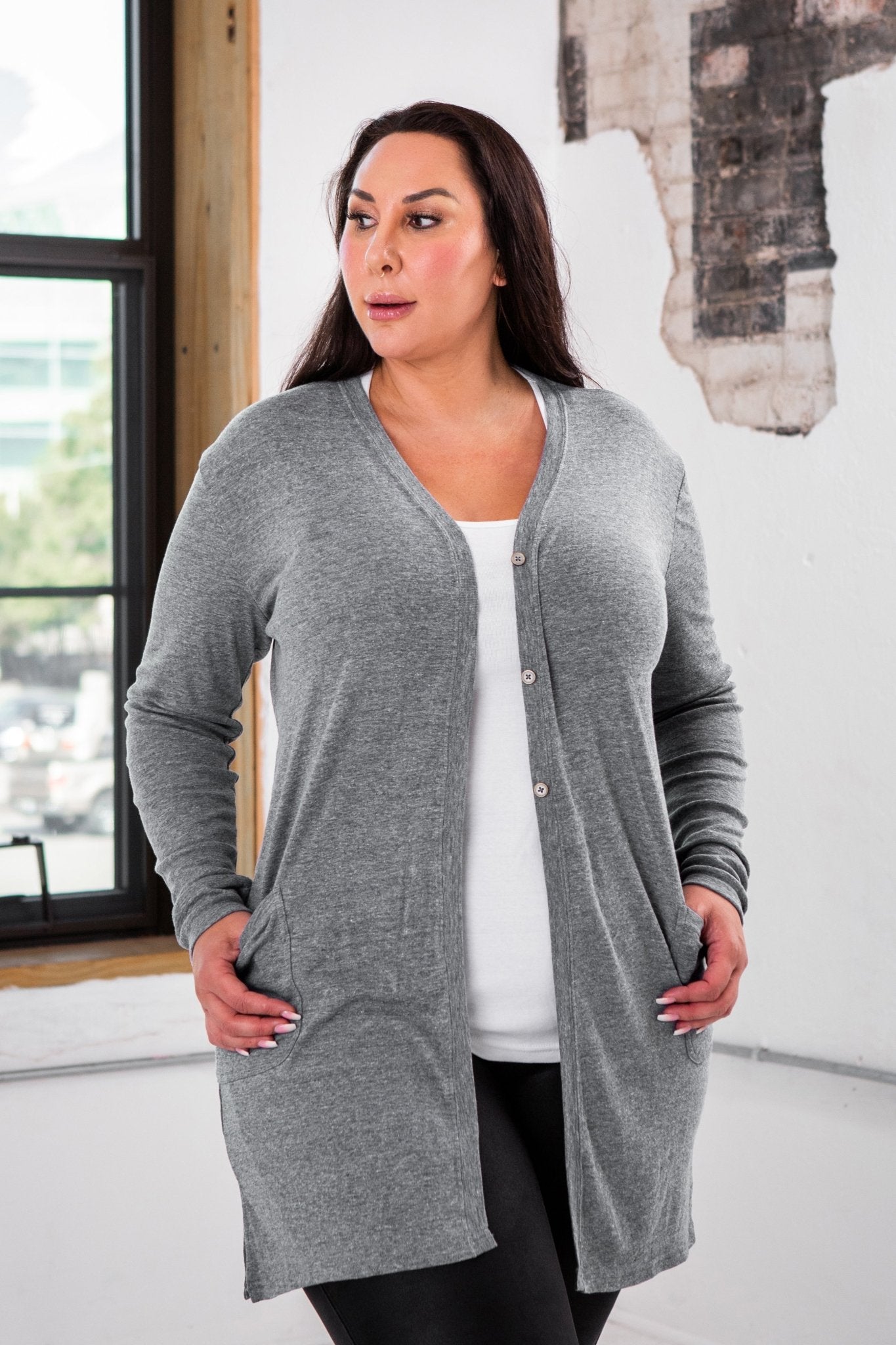Ladies Eco - Triblend Rib Cardigan - Eco4life Clothing and Accessories