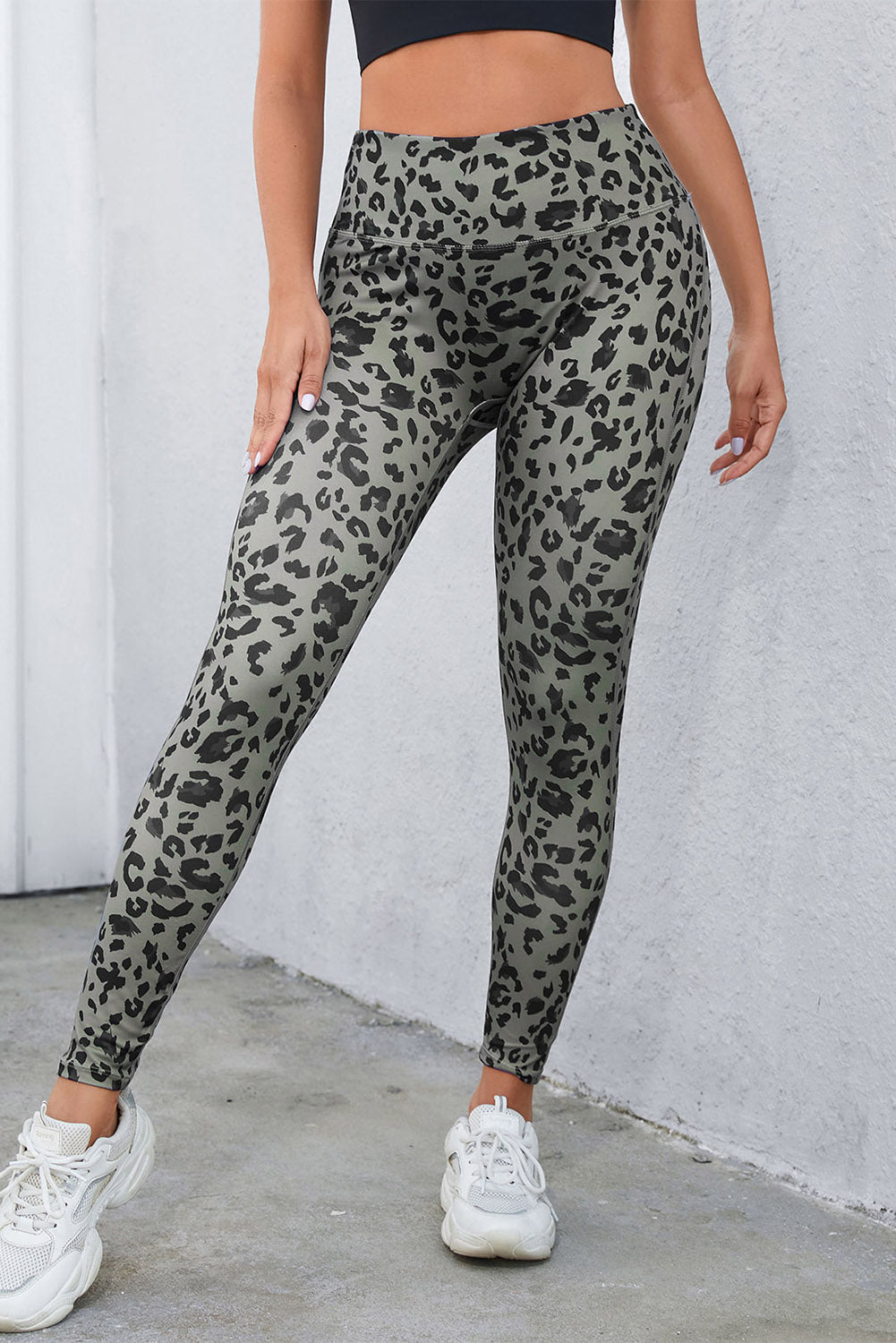 Leopard Print Wide Waistband Leggings - Eco4life Clothing and Accessories