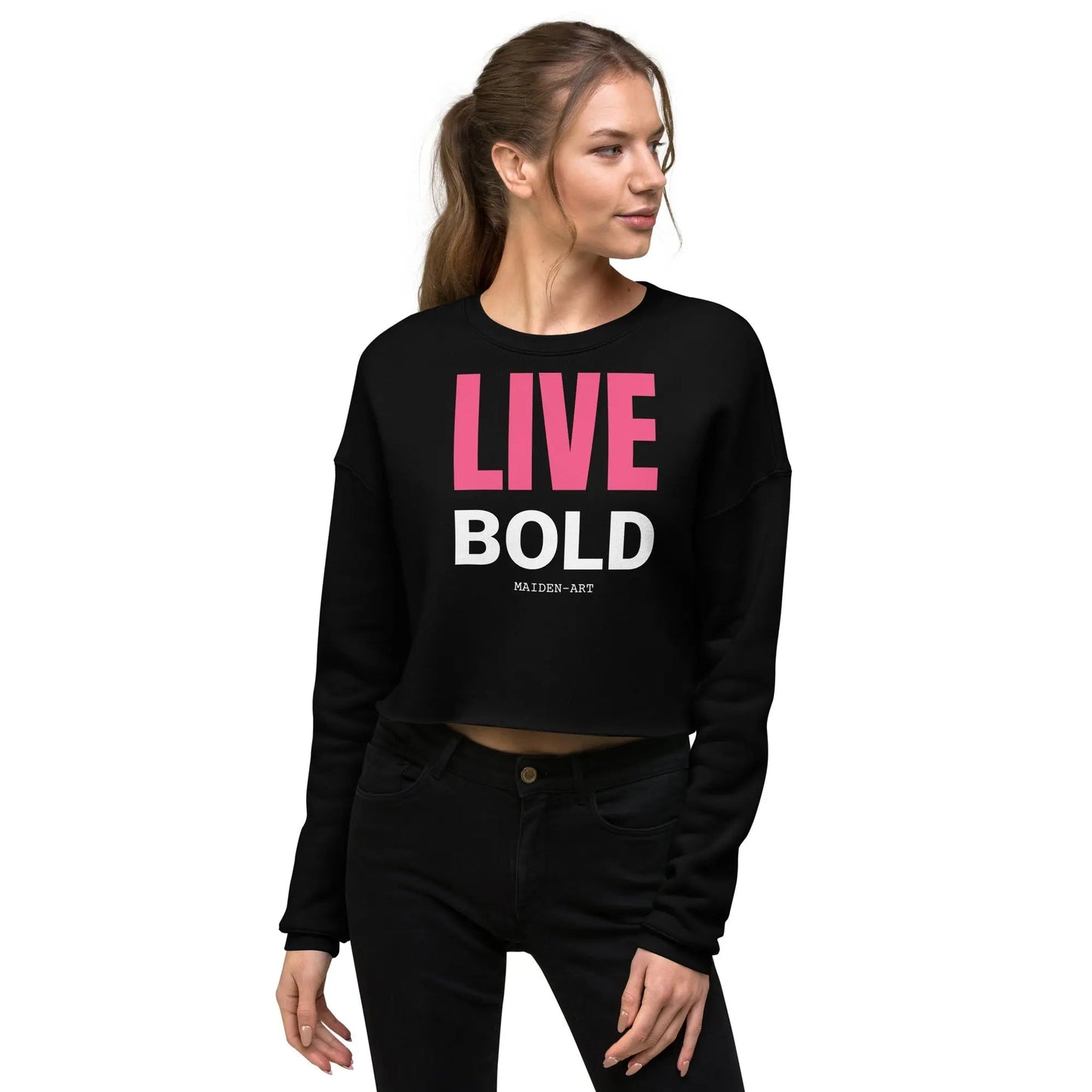 Live Bold Crop Sweatshirt - sweatshirt women - Eco4life Clothing and Accessories