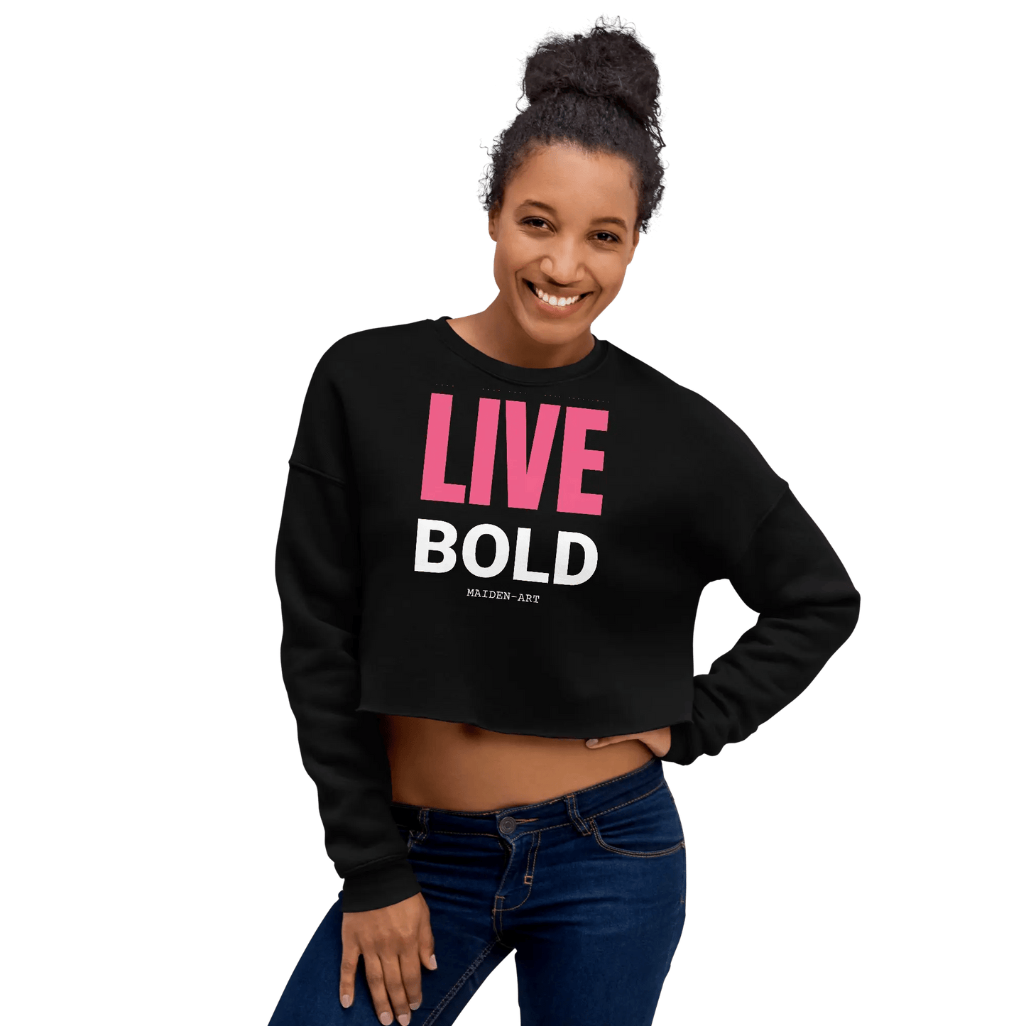 Live Bold Crop Sweatshirt - sweatshirt women - Eco4life Clothing and Accessories