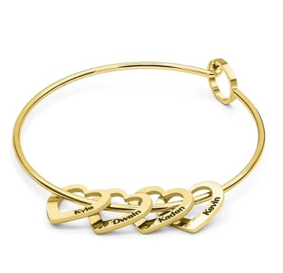 Love Bracelet Peach Heart Name Lettering Titanium Steel Bracelet - Eco4life Clothing and Accessories