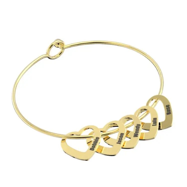 Love Bracelet Peach Heart Name Lettering Titanium Steel Bracelet - Eco4life Clothing and Accessories