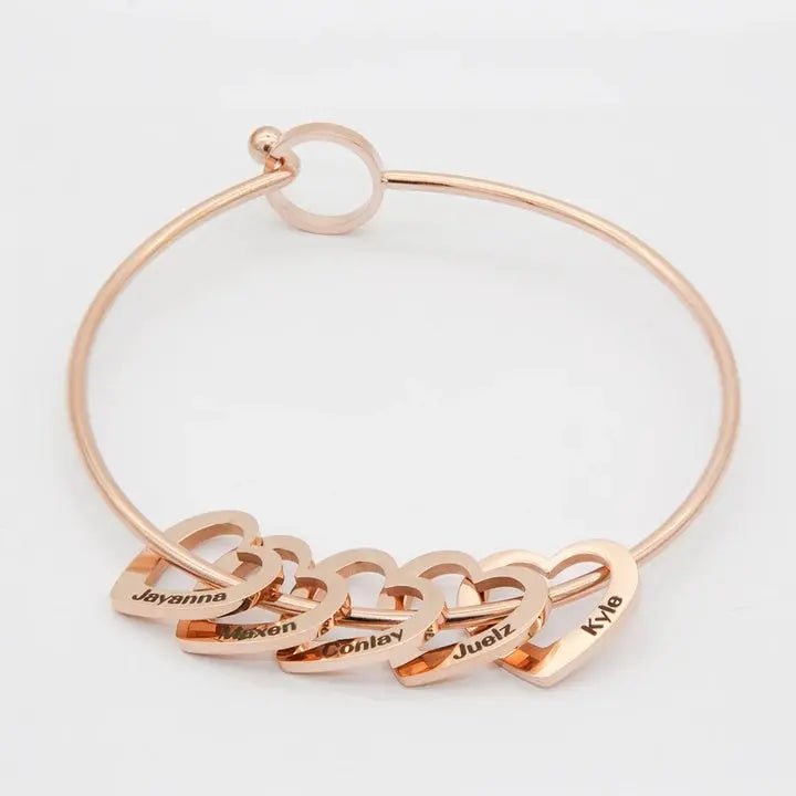 Love Bracelet Peach Heart Name Lettering Titanium Steel Bracelet - Eco4life Clothing and Accessories