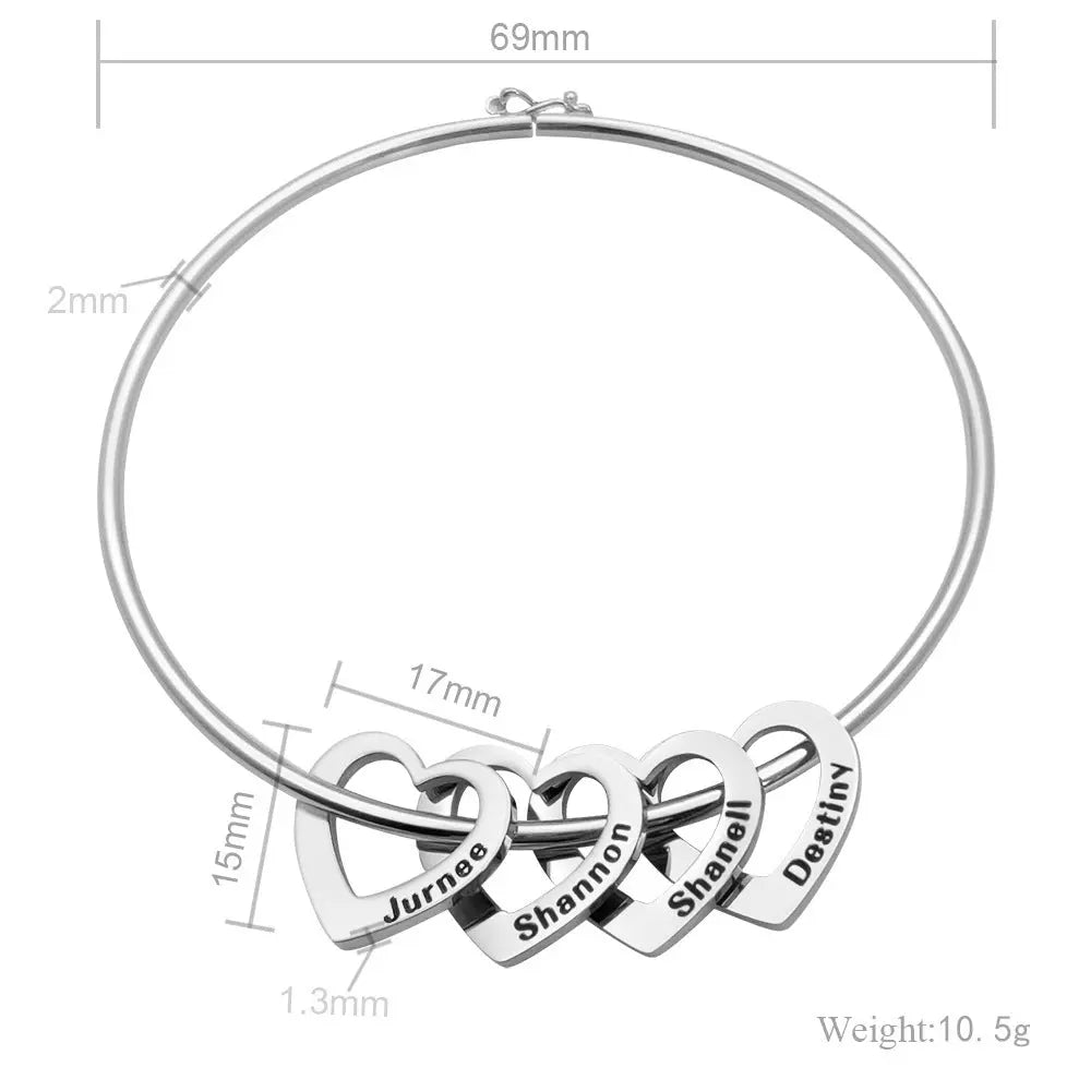 Love Bracelet Peach Heart Name Lettering Titanium Steel Bracelet - Eco4life Clothing and Accessories