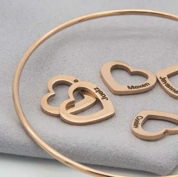Love Bracelet Peach Heart Name Lettering Titanium Steel Bracelet - Eco4life Clothing and Accessories