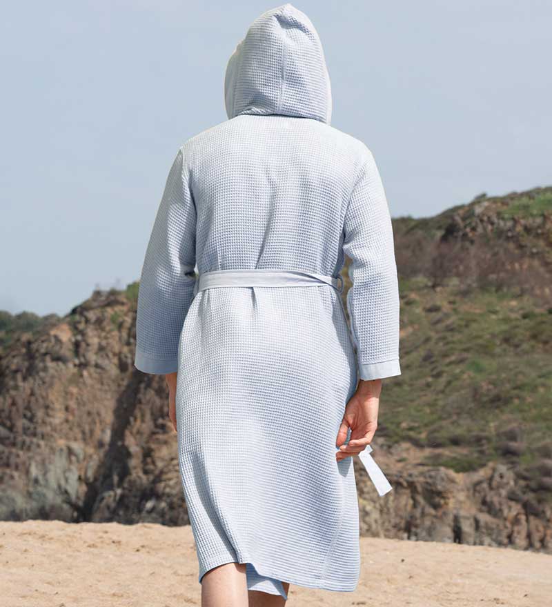 Men's Hooded Turkish Cotton Waffle Robe - Eco4life Clothing and Accessories